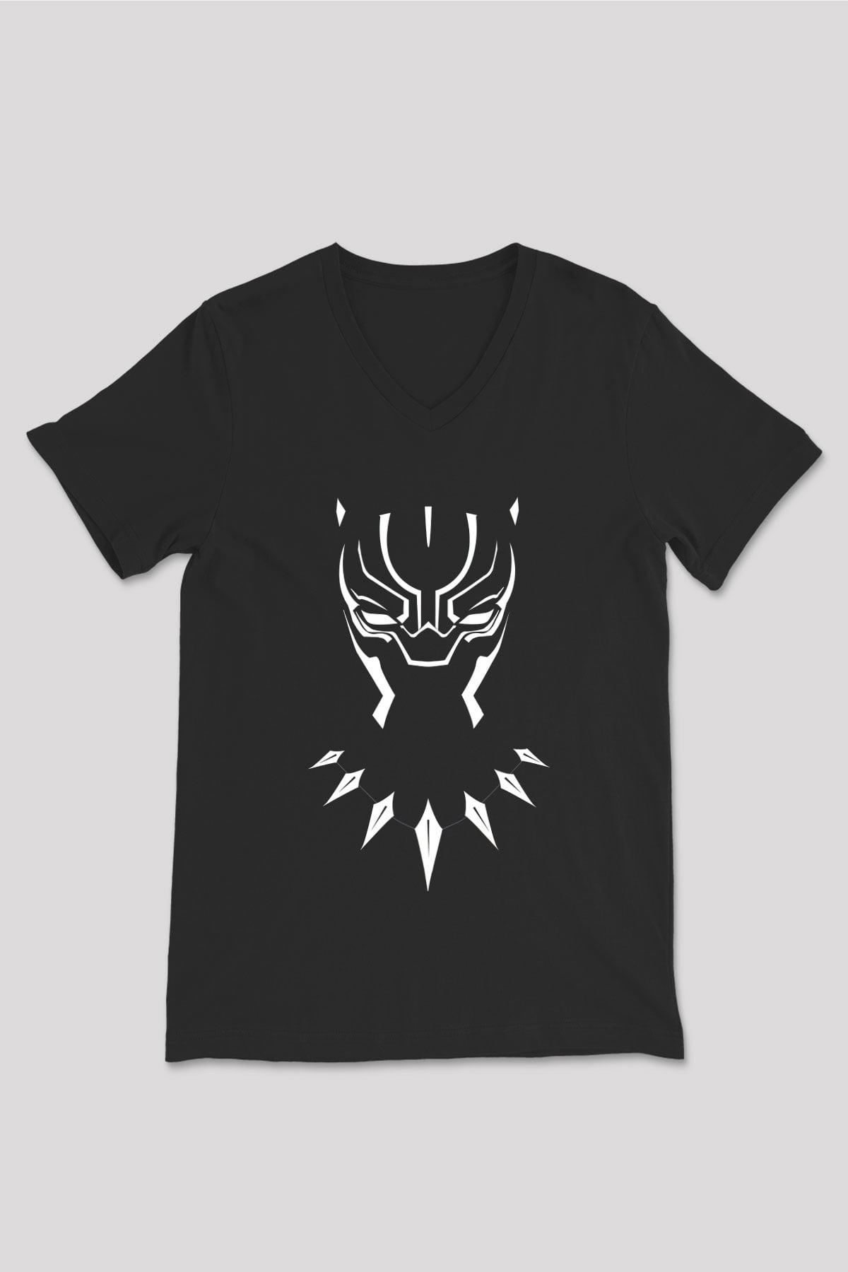 Black Panther Siyah Unisex V Yaka Tişört T-Shirt