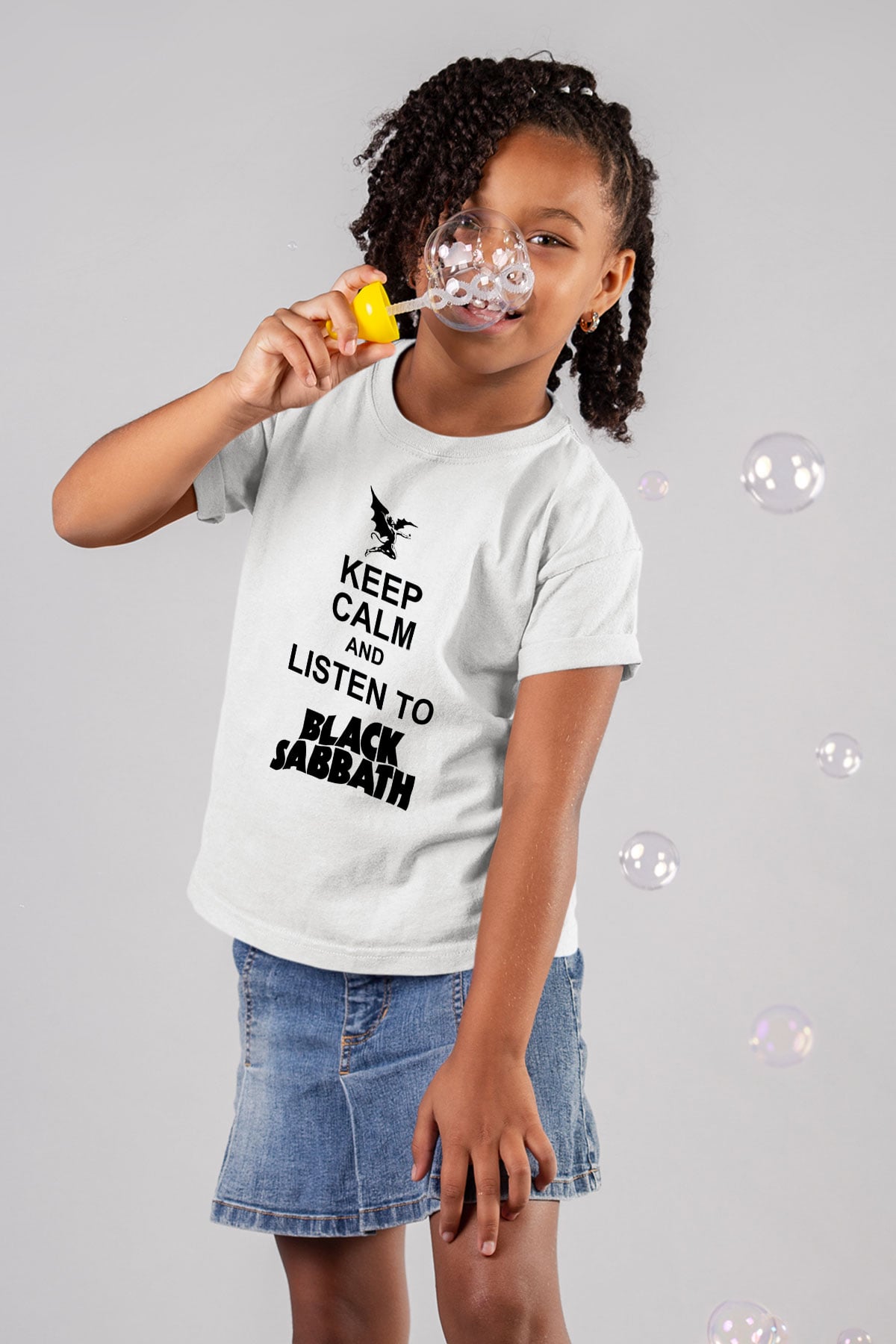 Black Sabbath Baskılı Beyaz Unisex Çocuk Tişört