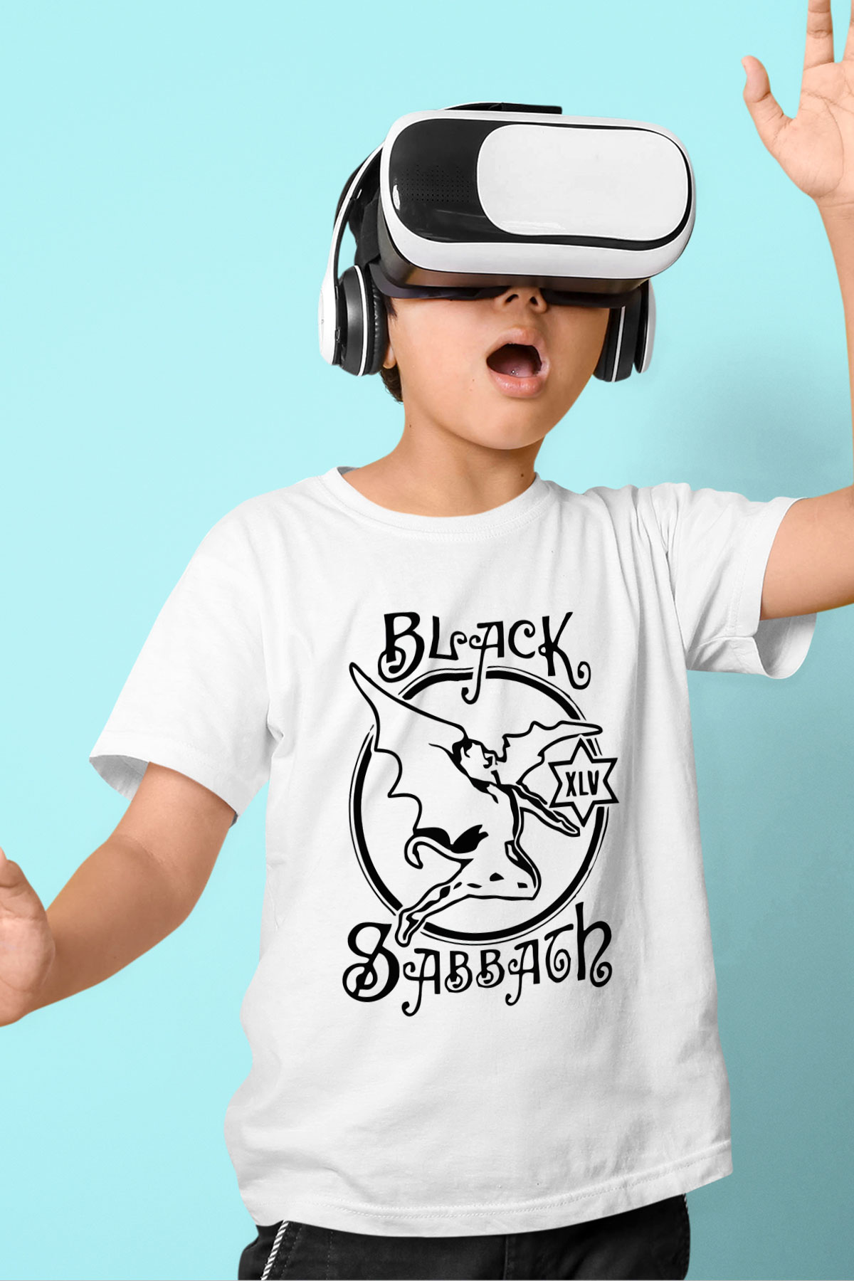 Black Sabbath Baskılı Beyaz Unisex Çocuk Tişört