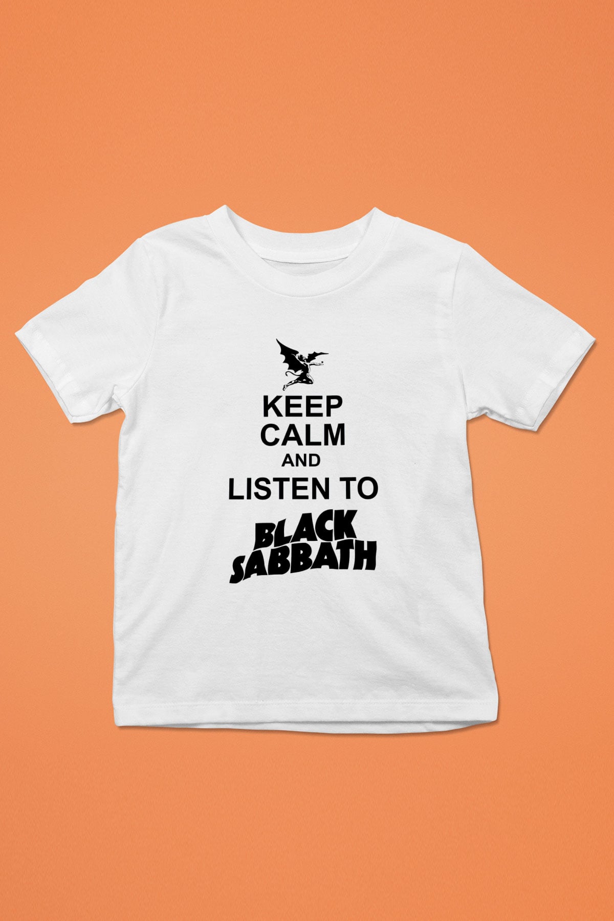 Black Sabbath Baskılı Beyaz Unisex Çocuk Tişört