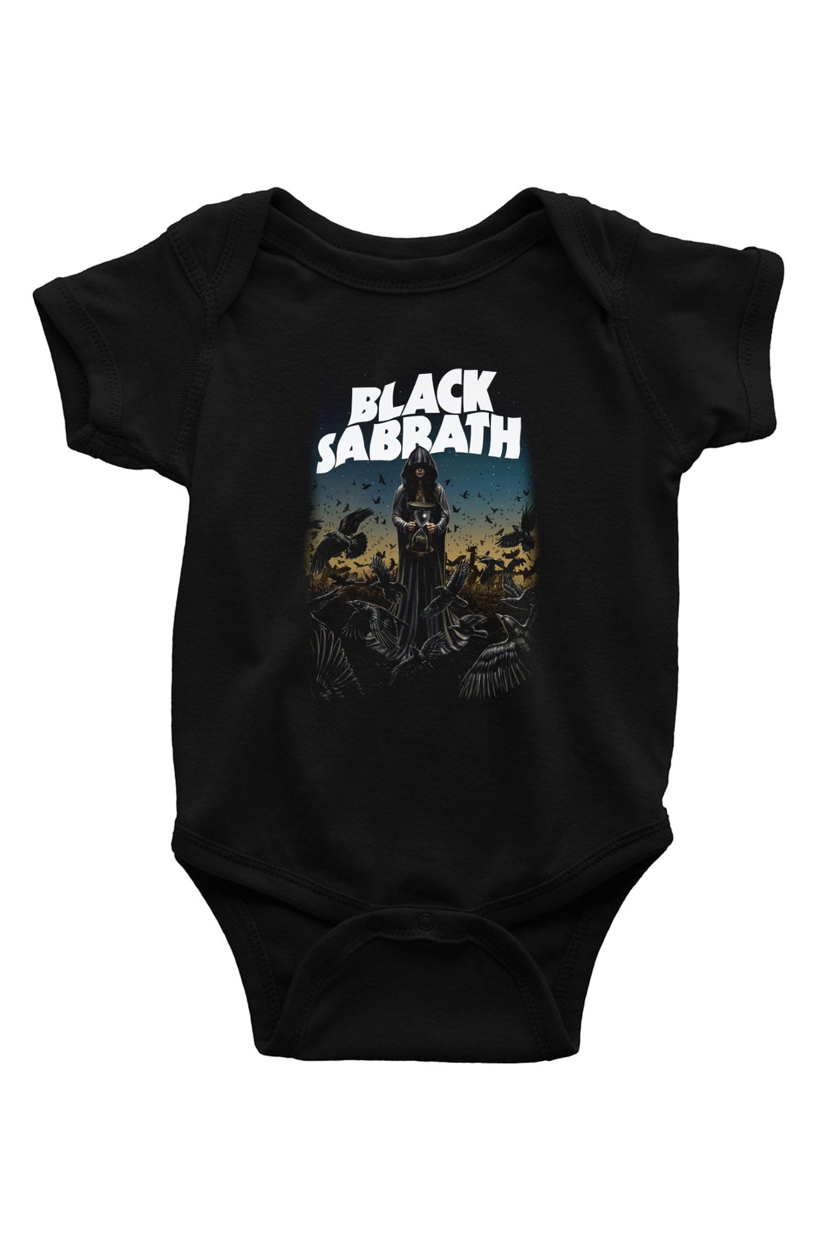 Black Sabbath Baskılı Siyah Bebek Body - Zıbın