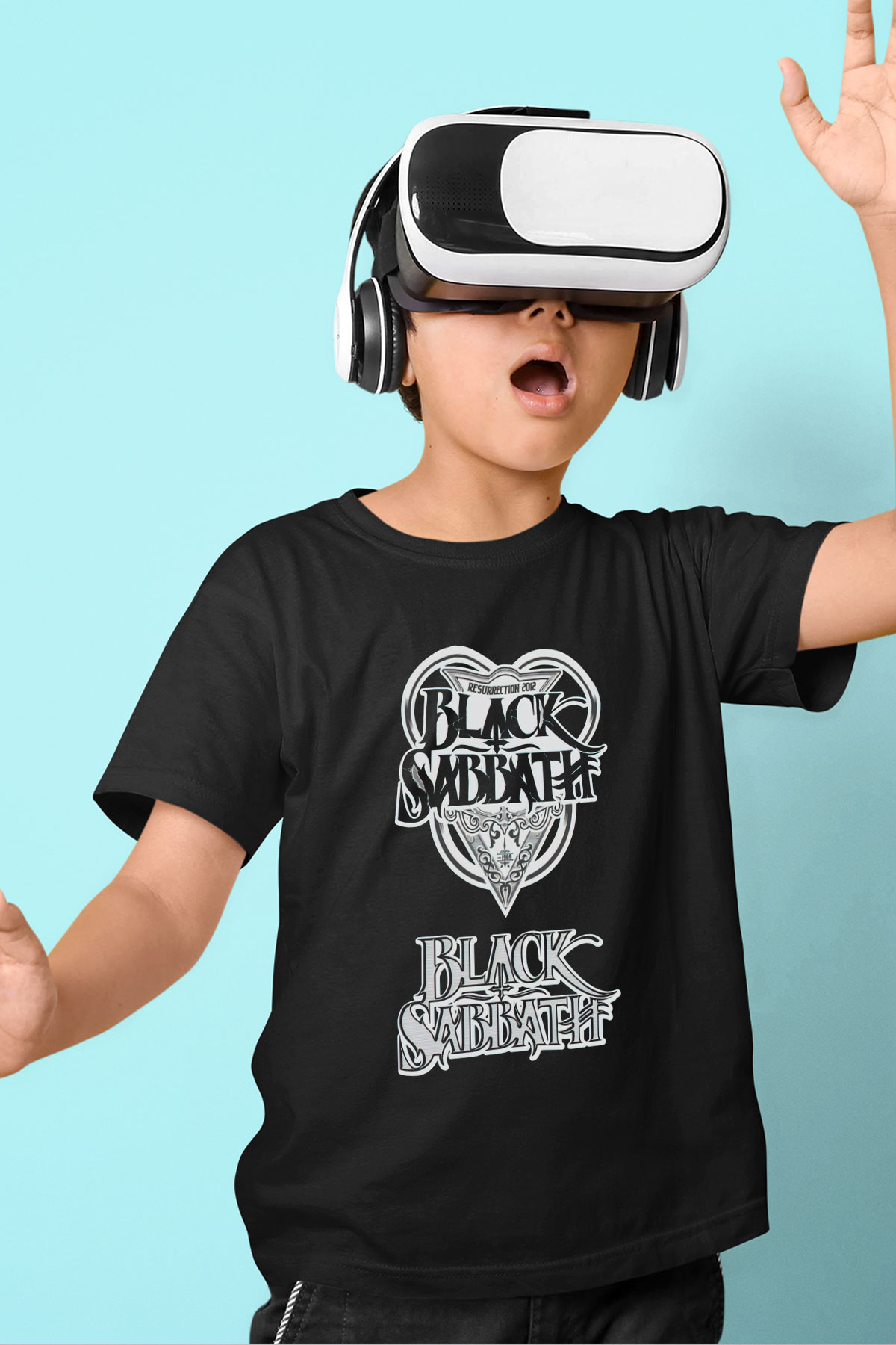 Black Sabbath Baskılı Siyah Unisex Çocuk Tişört