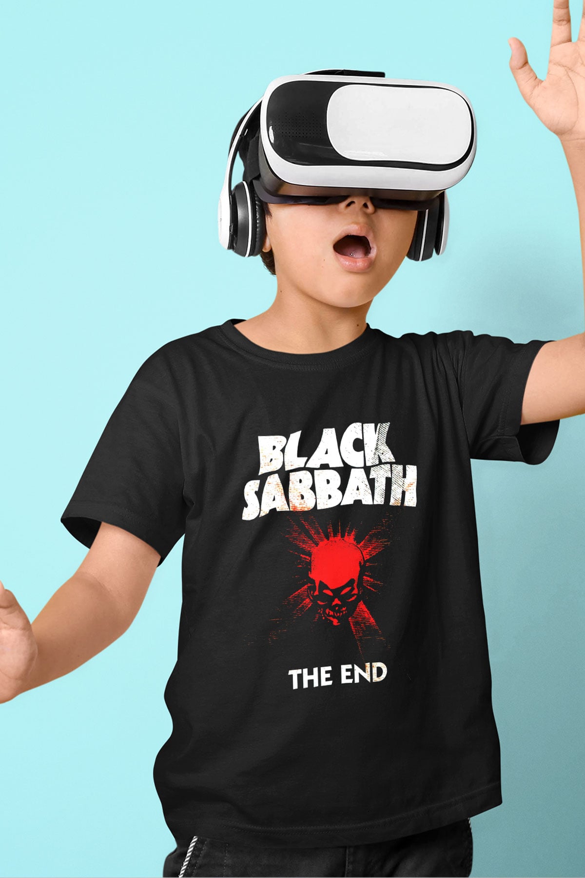 Black Sabbath Baskılı Siyah Unisex Çocuk Tişört