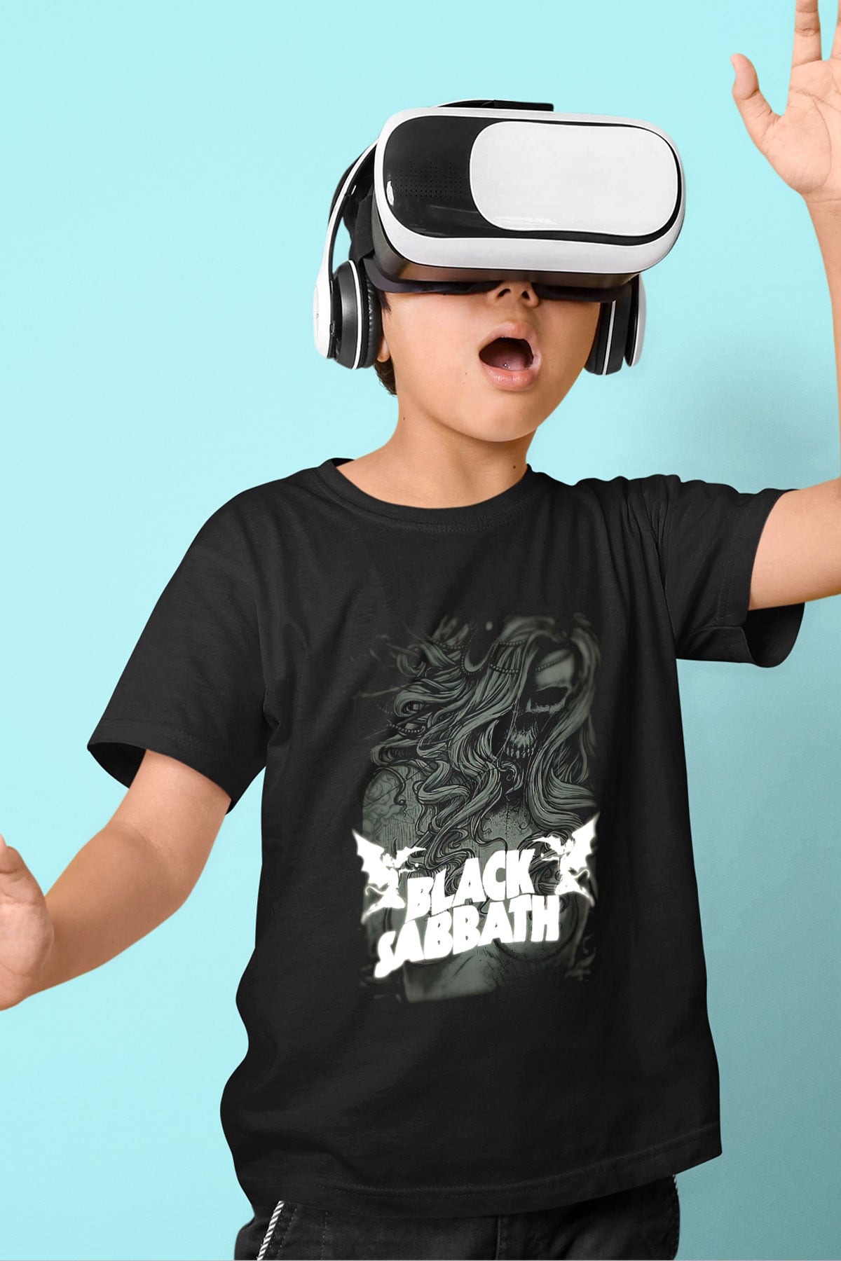 Black Sabbath Baskılı Siyah Unisex Çocuk Tişört