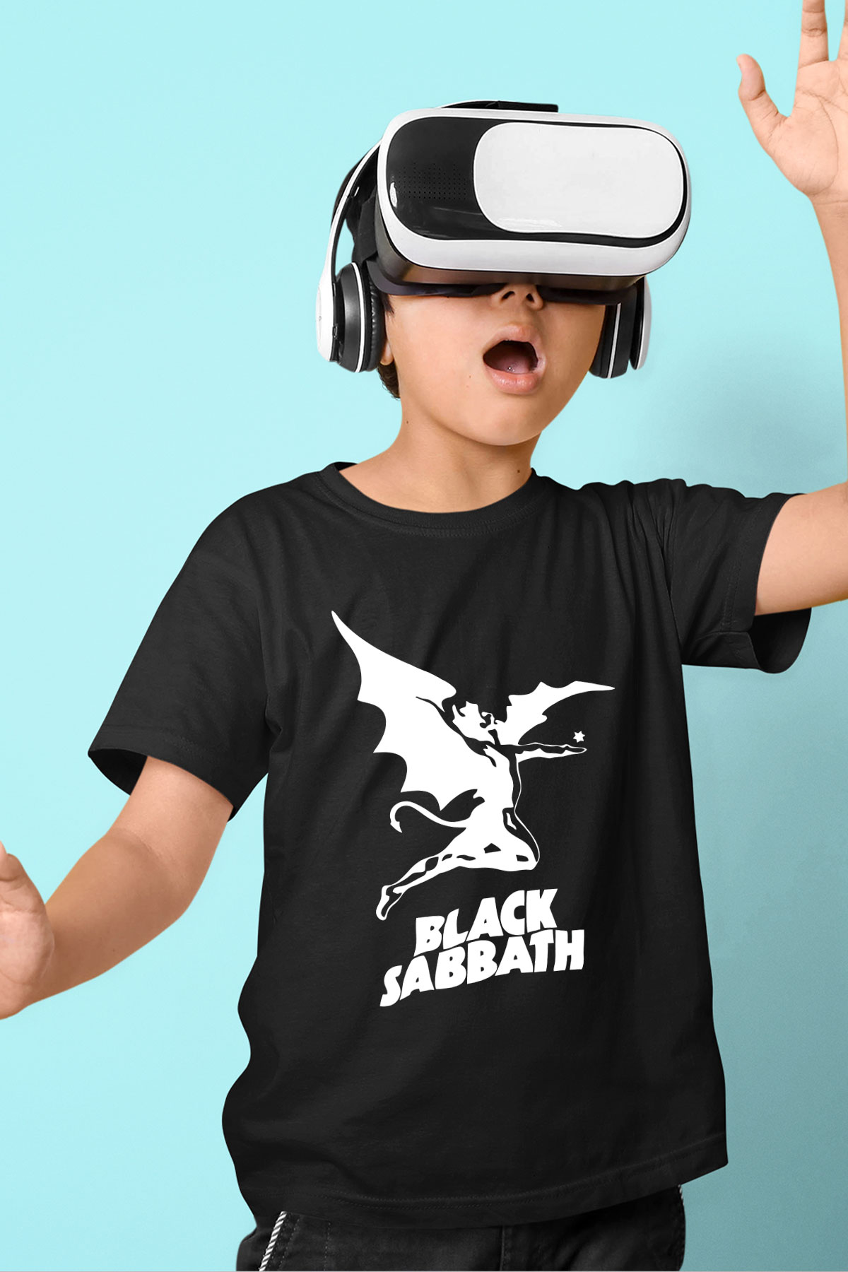 Black Sabbath Baskılı Siyah Unisex Çocuk Tişört