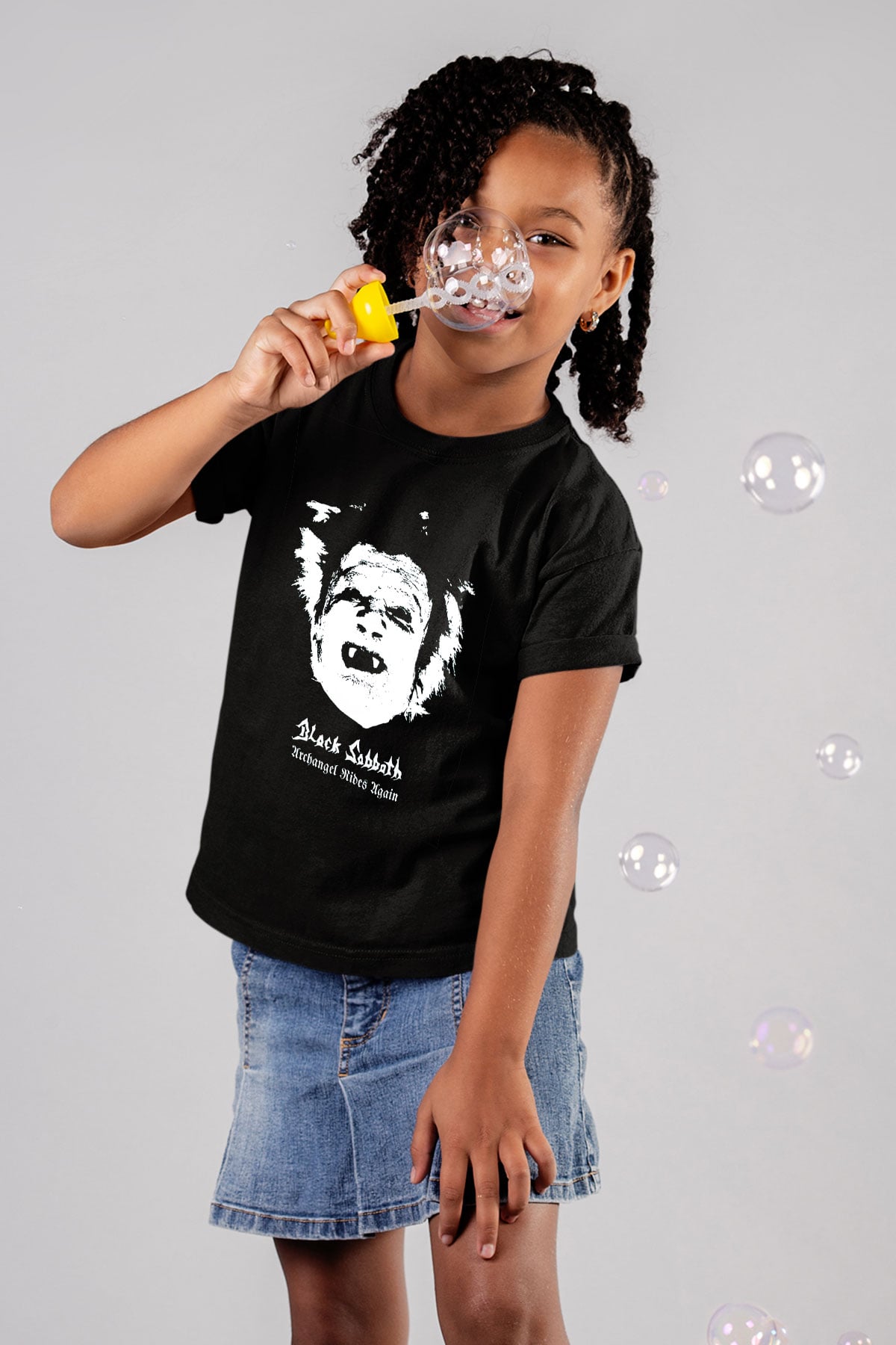 Black Sabbath Baskılı Siyah Unisex Çocuk Tişört