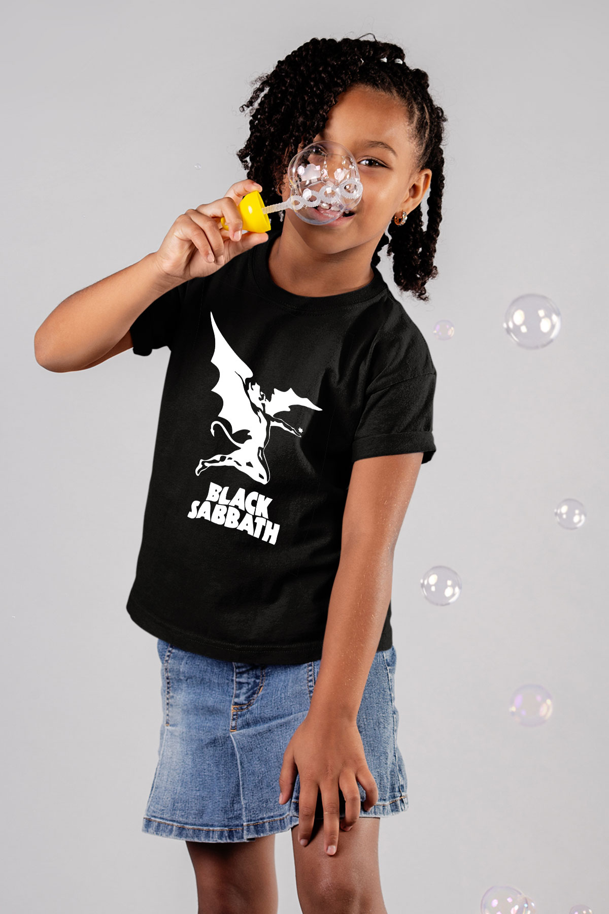 Black Sabbath Baskılı Siyah Unisex Çocuk Tişört