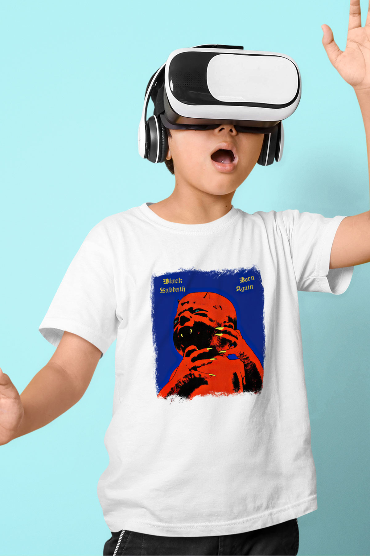 Black Sabbath Baskılı Unisex Beyaz Çocuk Tişört