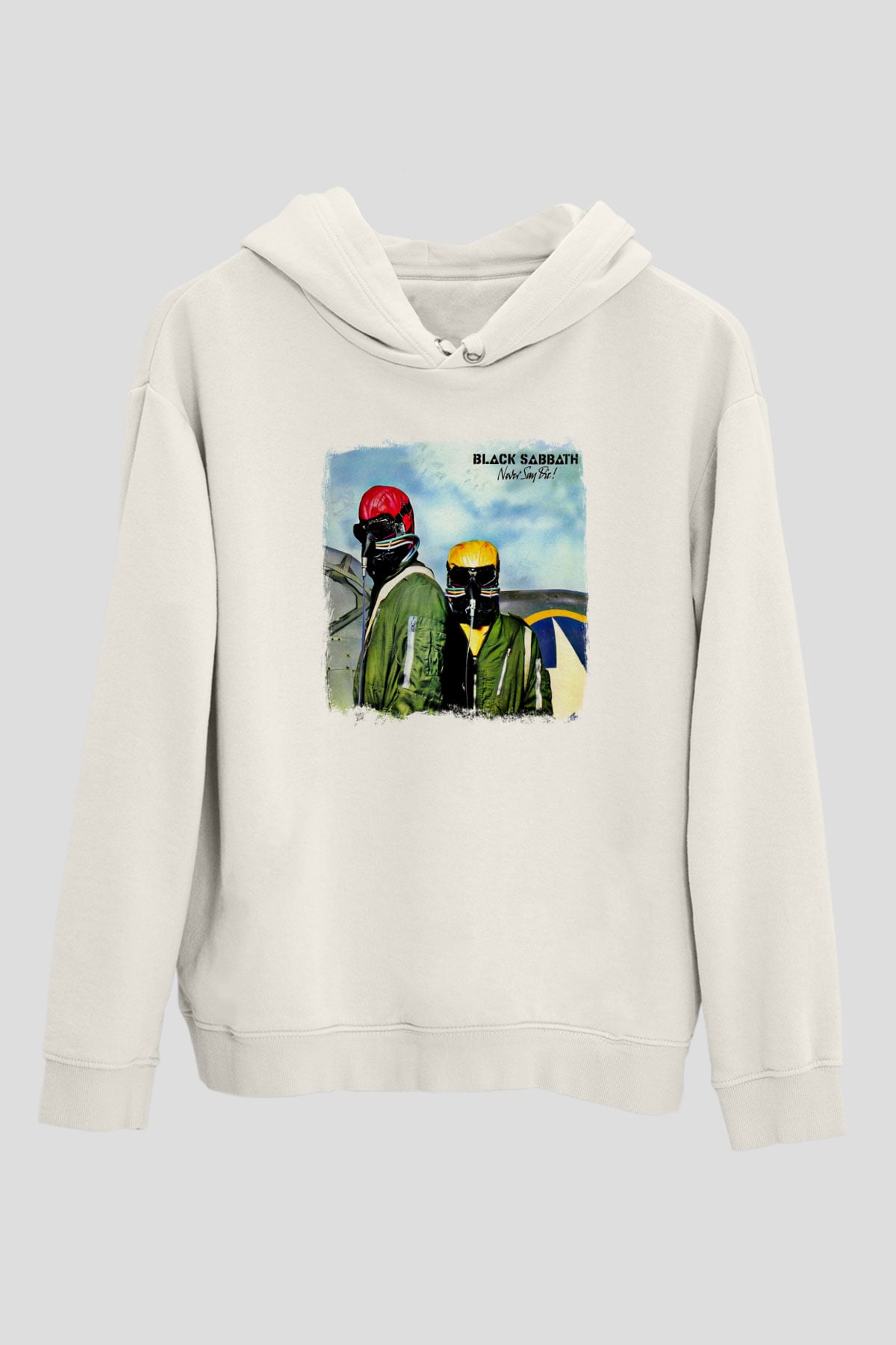 Black Sabbath Baskılı Unisex Beyaz Hoodie