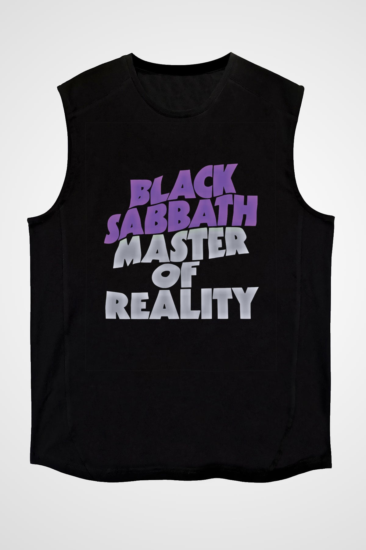 Black Sabbath Baskılı Unisex Siyah Kolsuz Tişört