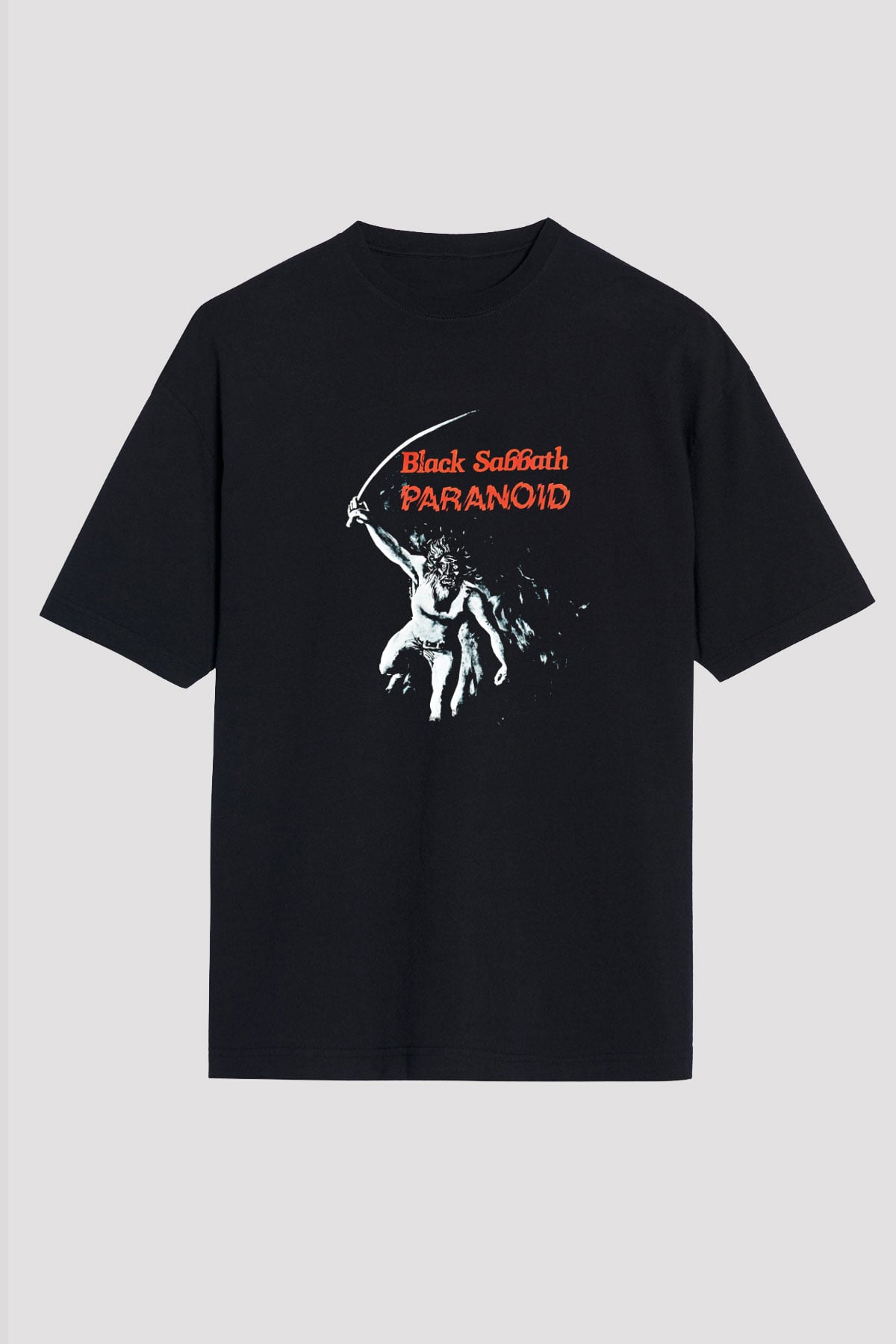 Black Sabbath Baskılı Unisex Siyah Oversize Tişört