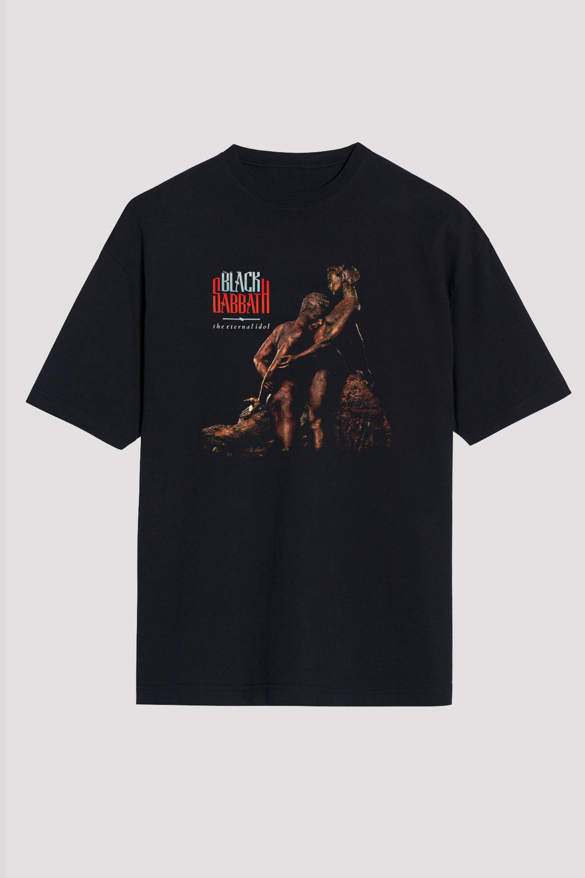Black Sabbath Baskılı Unisex Siyah Oversize Tişört