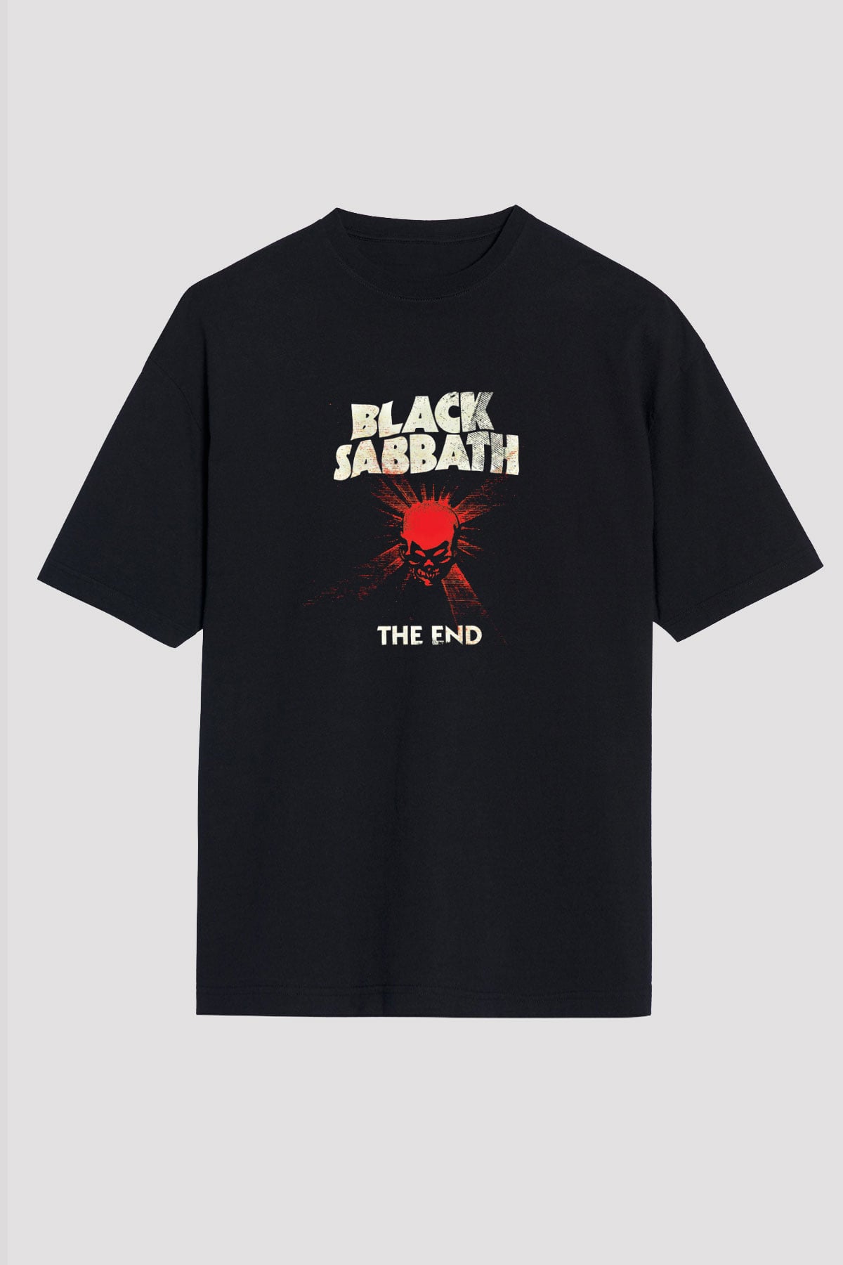 Black Sabbath Baskılı Unisex Siyah Oversize Tişört