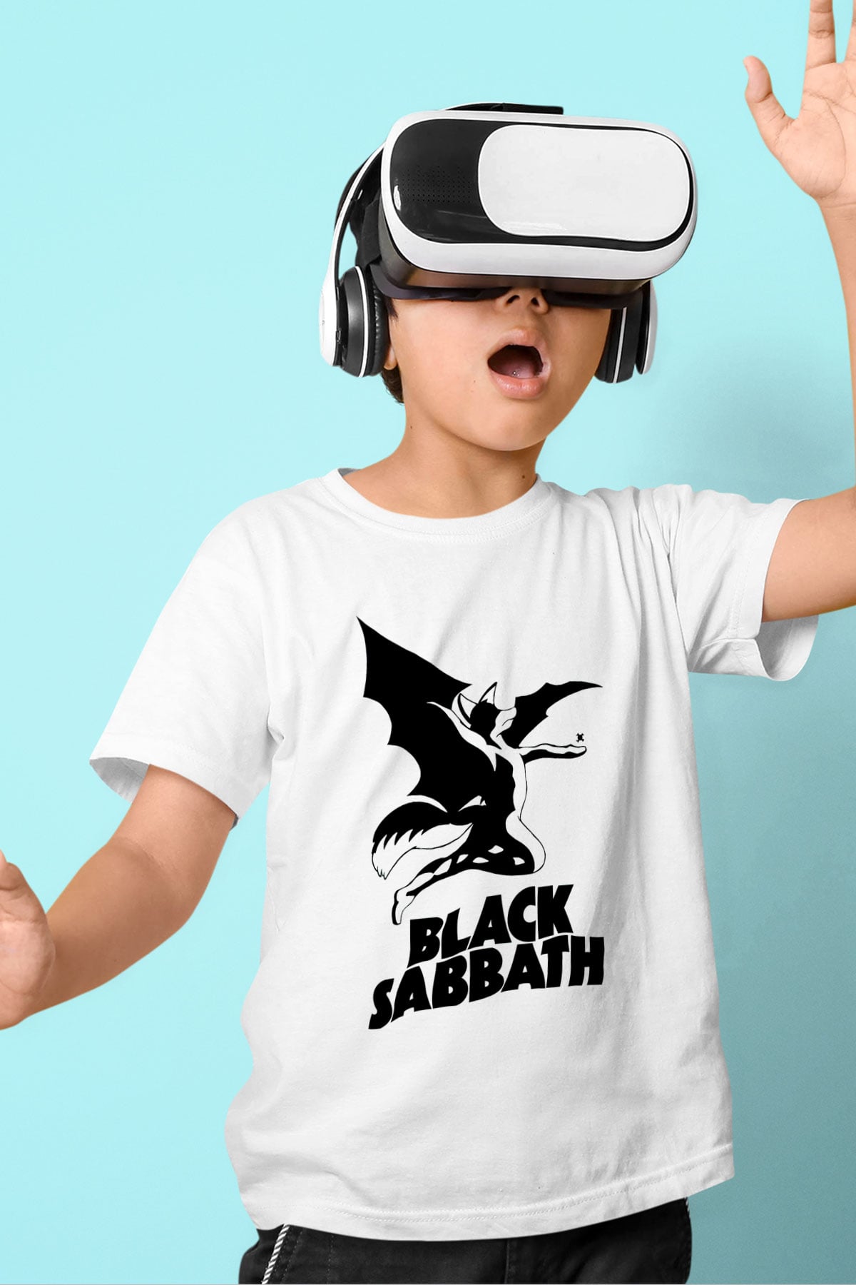 Black Sabbath Beyaz Unisex Çocuk Tişört