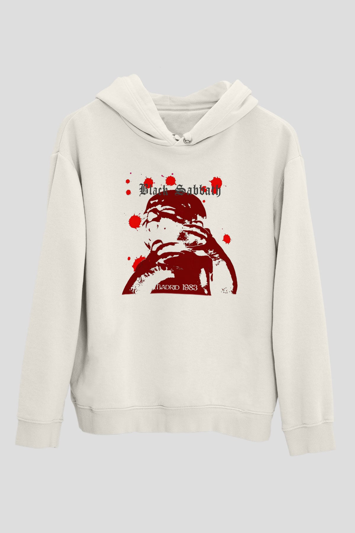 Black Sabbath Beyaz Unisex Kapşonlu Sweatshirt