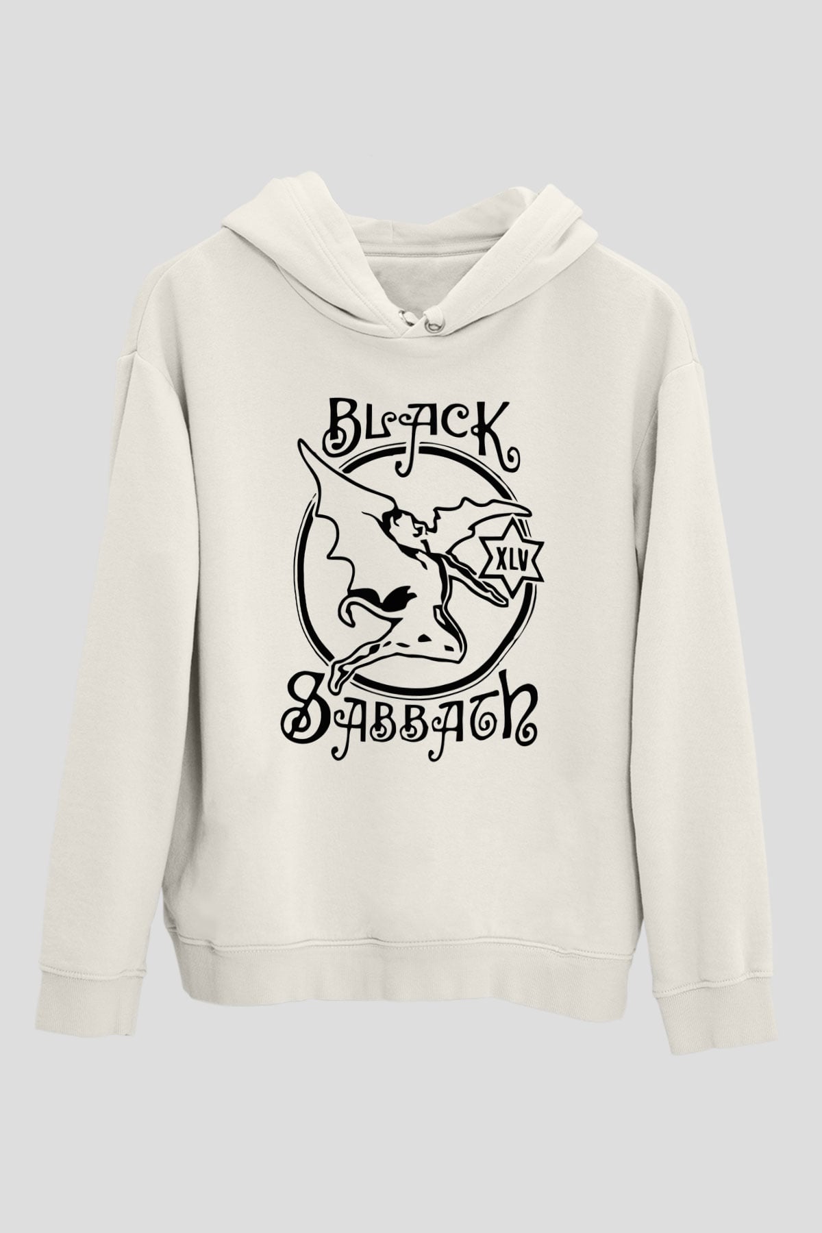 Black Sabbath Beyaz Unisex Kapşonlu Sweatshirt