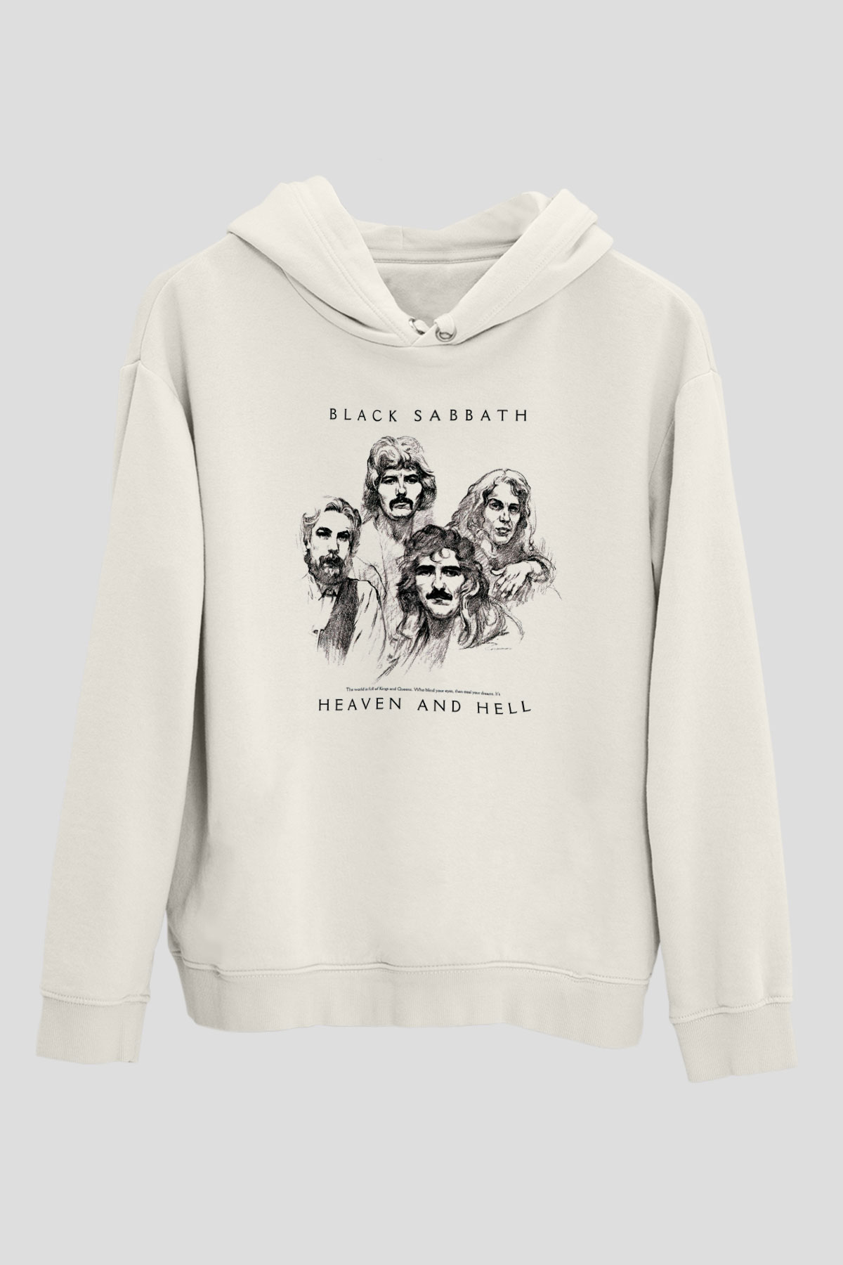 Black Sabbath Beyaz Unisex Kapüşonlu Sweatshirt