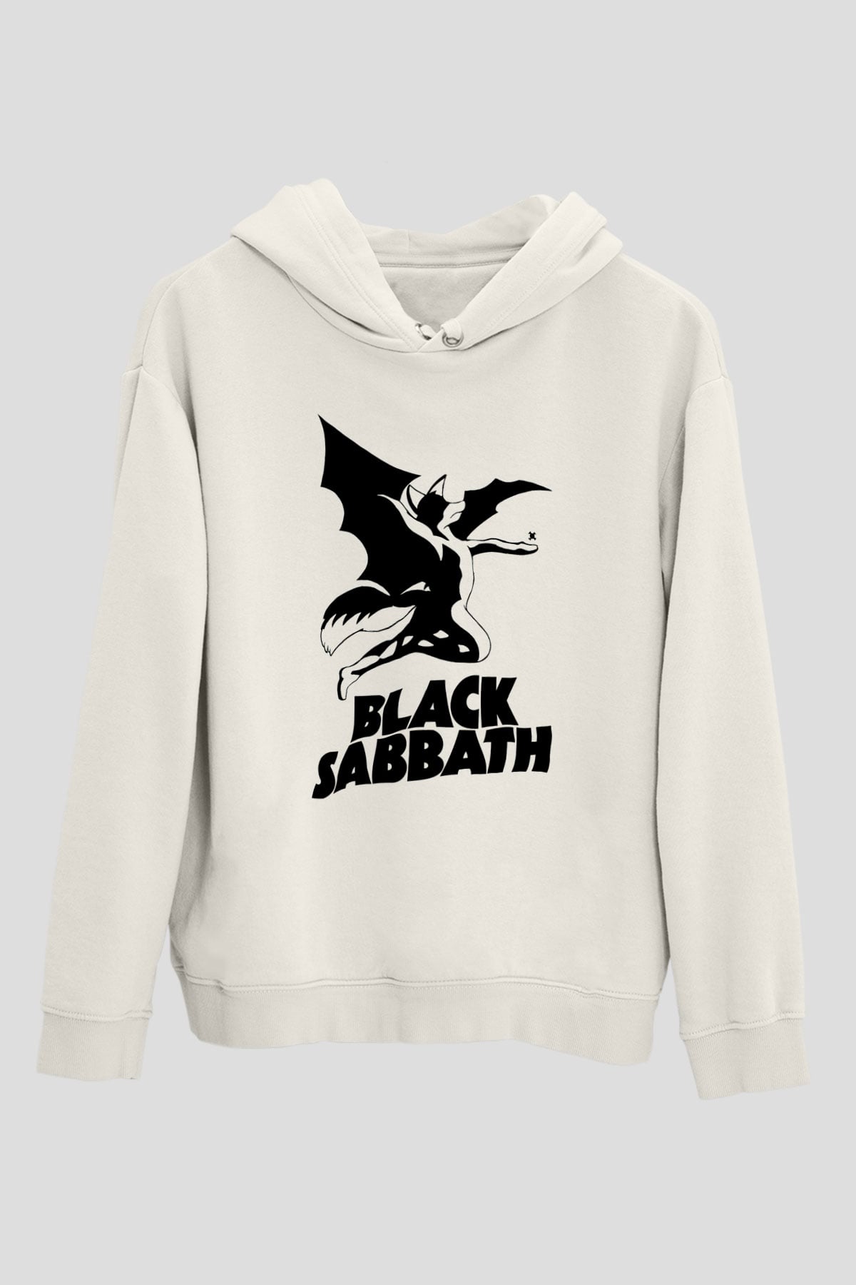 Black Sabbath Beyaz Unisex Kapüşonlu Sweatshirt