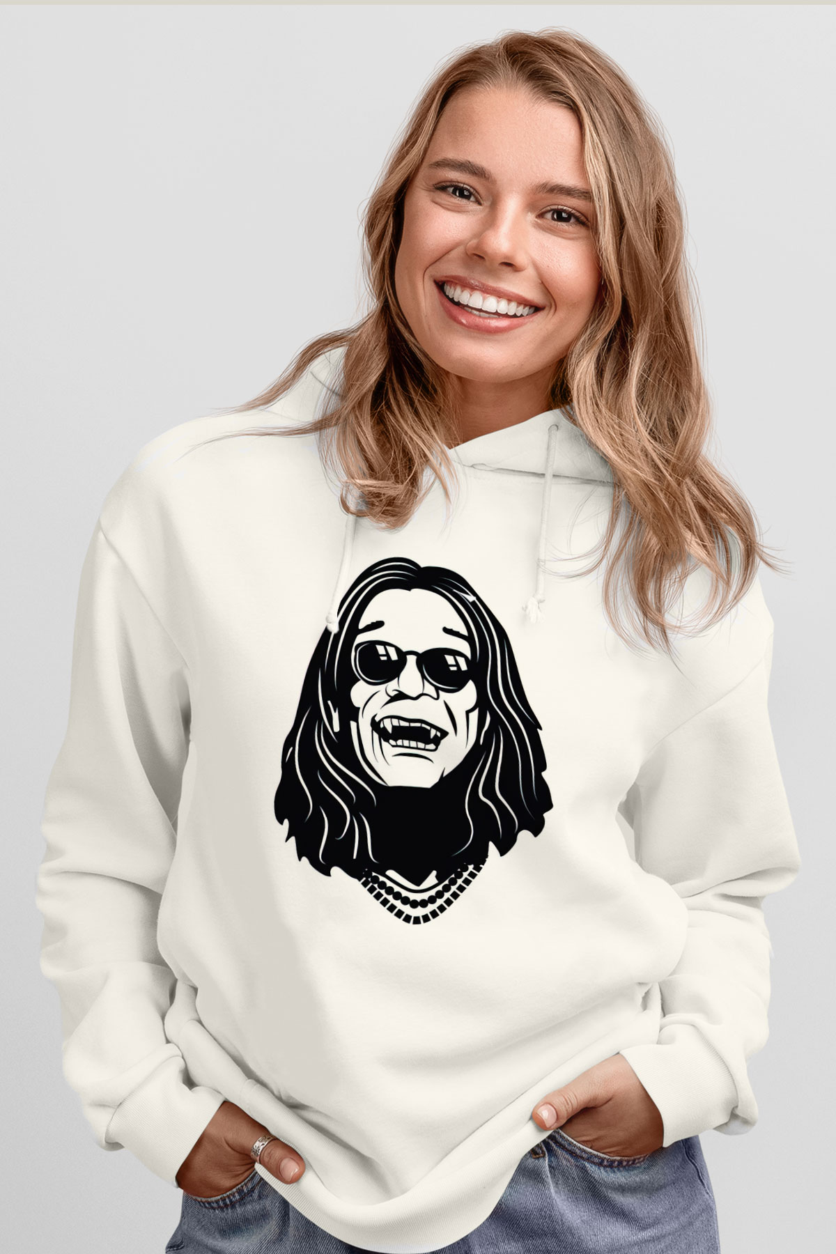 Black Sabbath Beyaz Unisex Kapüşonlu Sweatshirt