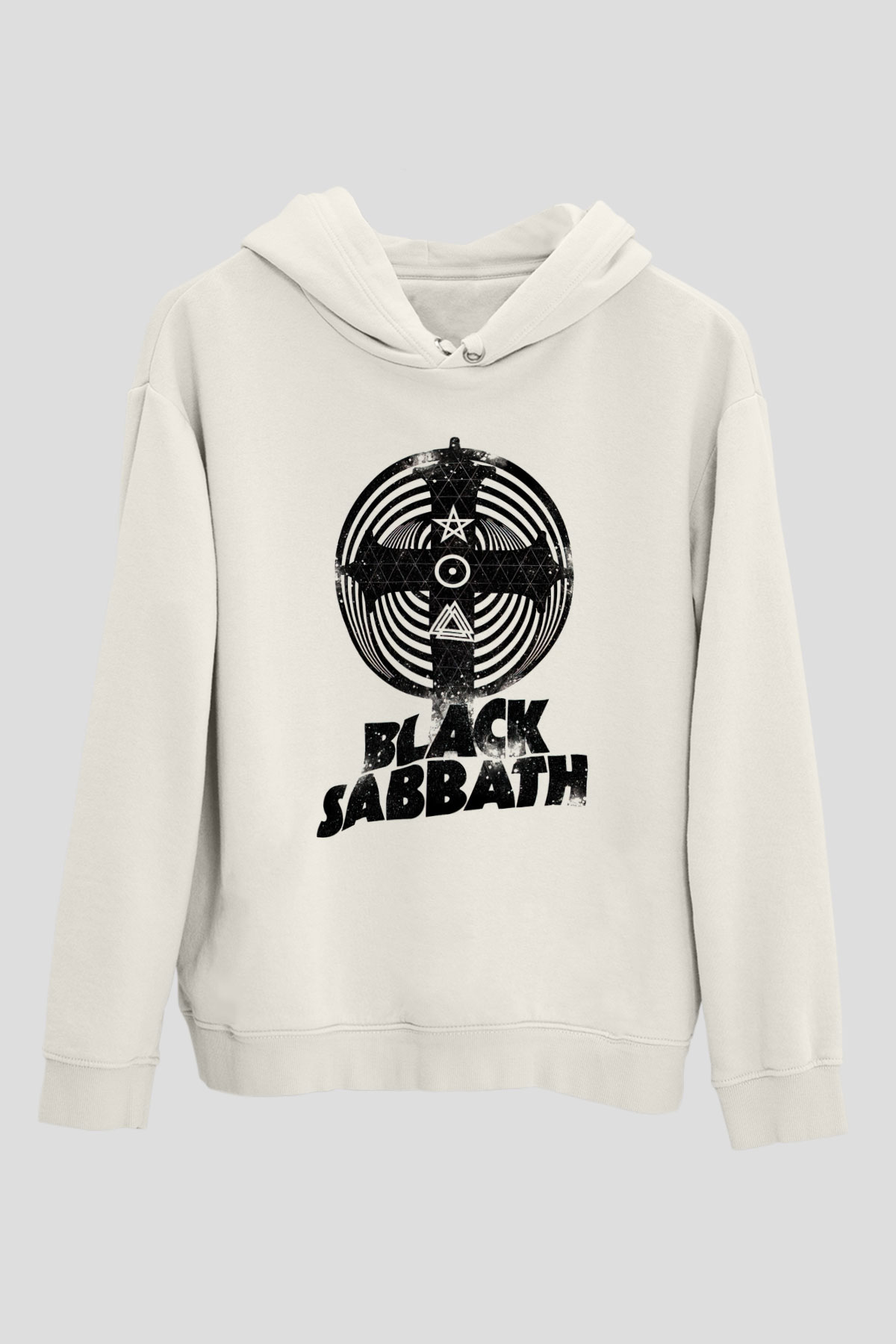 Black Sabbath Beyaz Unisex Kapüşonlu Sweatshirt