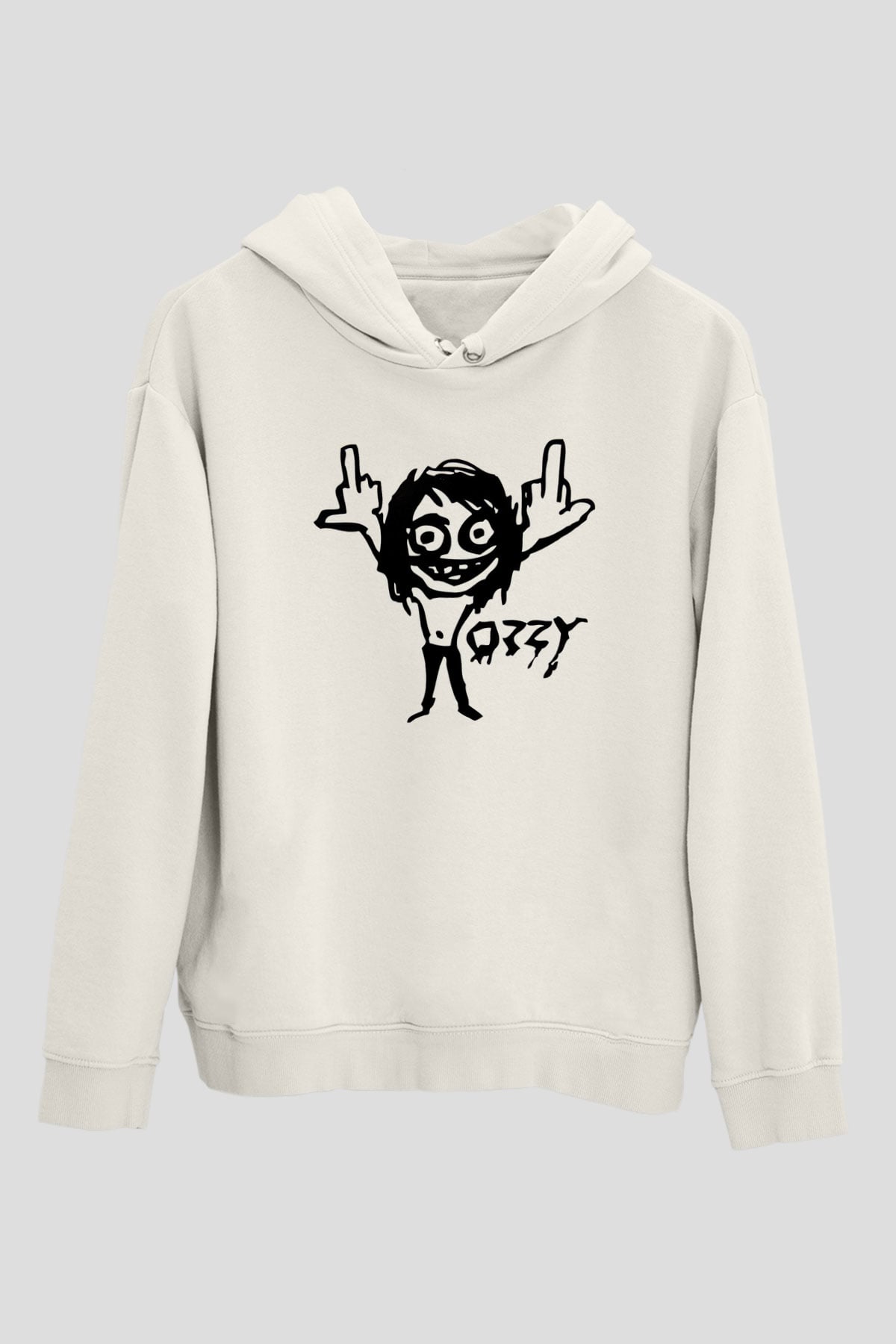 Black Sabbath Beyaz Unisex Kapüşonlu Sweatshirt