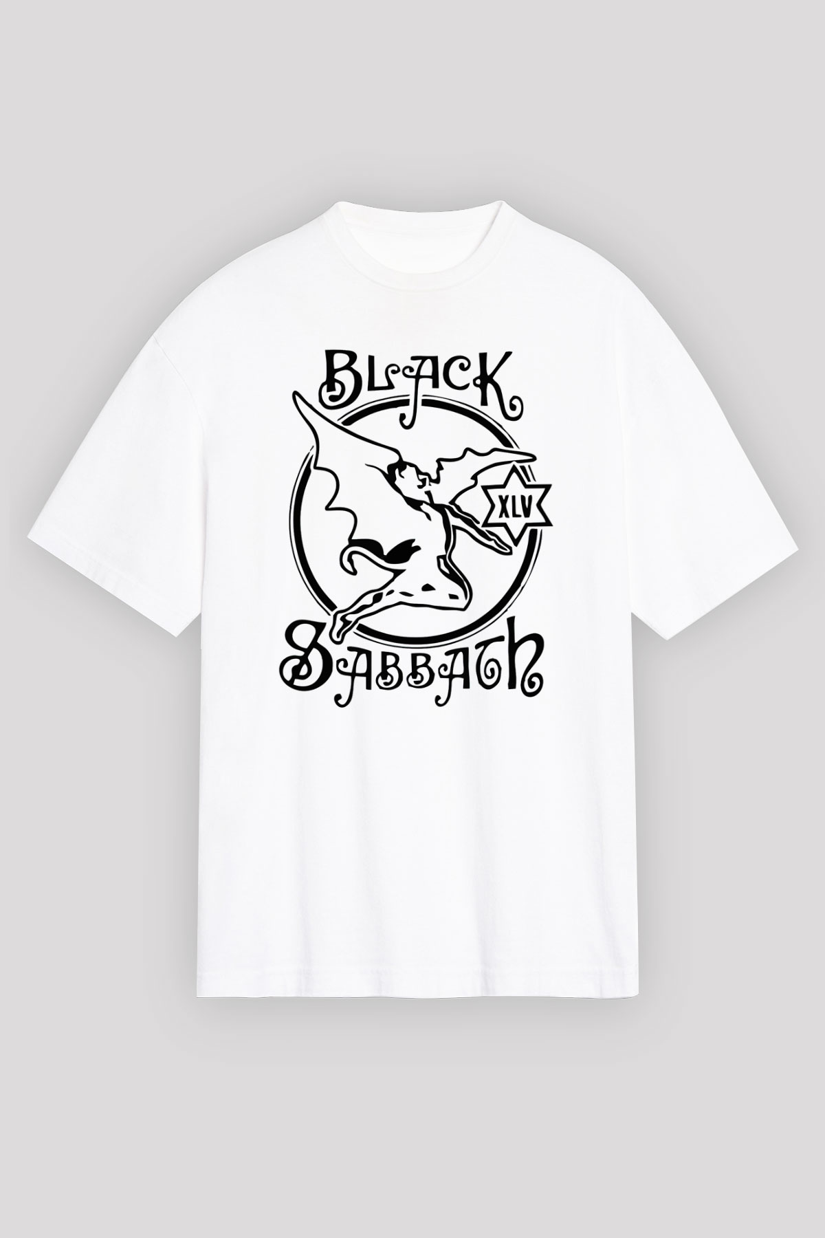 Black Sabbath Beyaz Unisex Oversize Tişört T-Shirt