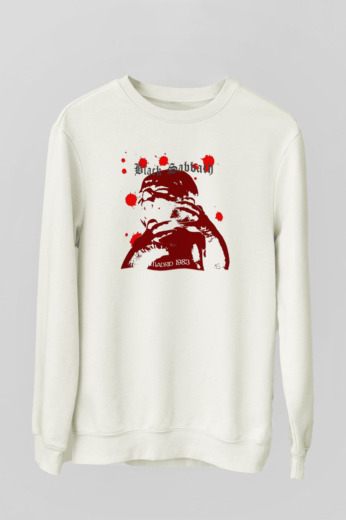 Black Sabbath Beyaz Unisex Sweatshirt