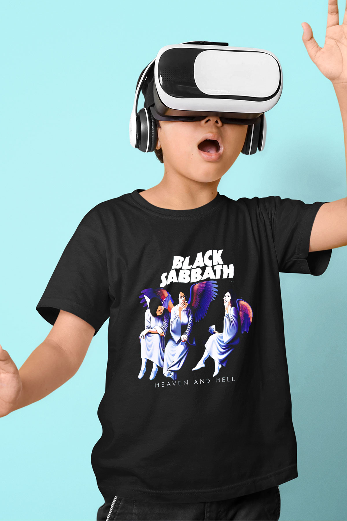 Black Sabbath Heaven And Hell Siyah Unisex Çocuk Tişört