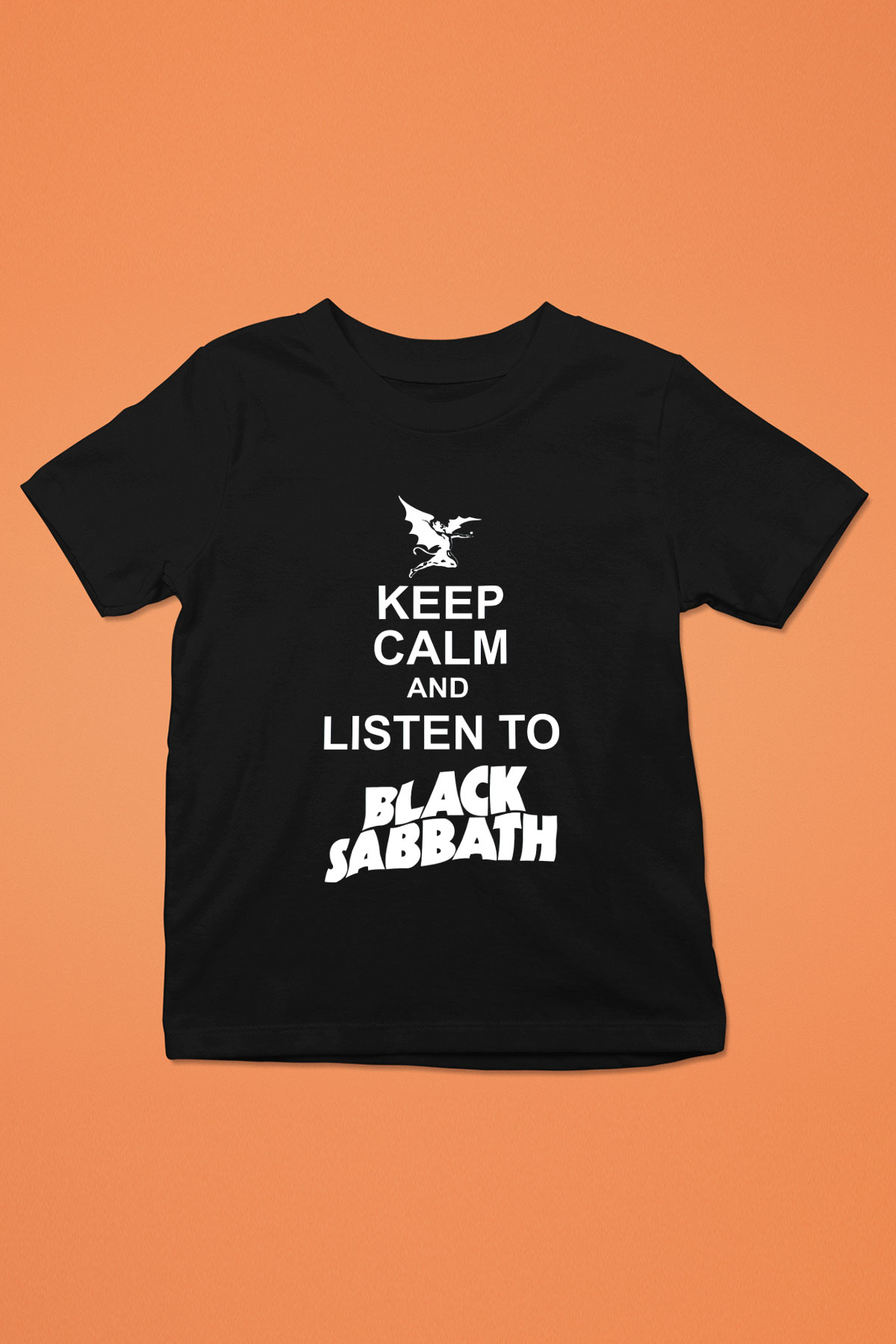 Black Sabbath Keep Calm And Listen To Black Sabbath Siyah Unisex Çocuk Tişört