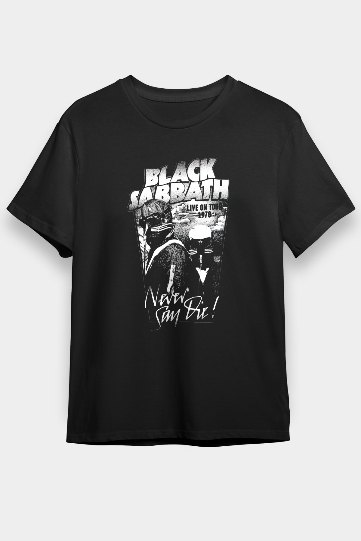 Black Sabbath Never Say Die Siyah Unisex Tişört T-Shirt - TişörtFabrikası
