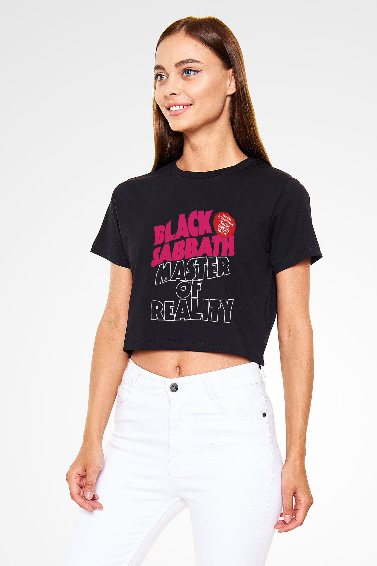 Black Sabbath Siyah Crop Top Tişört