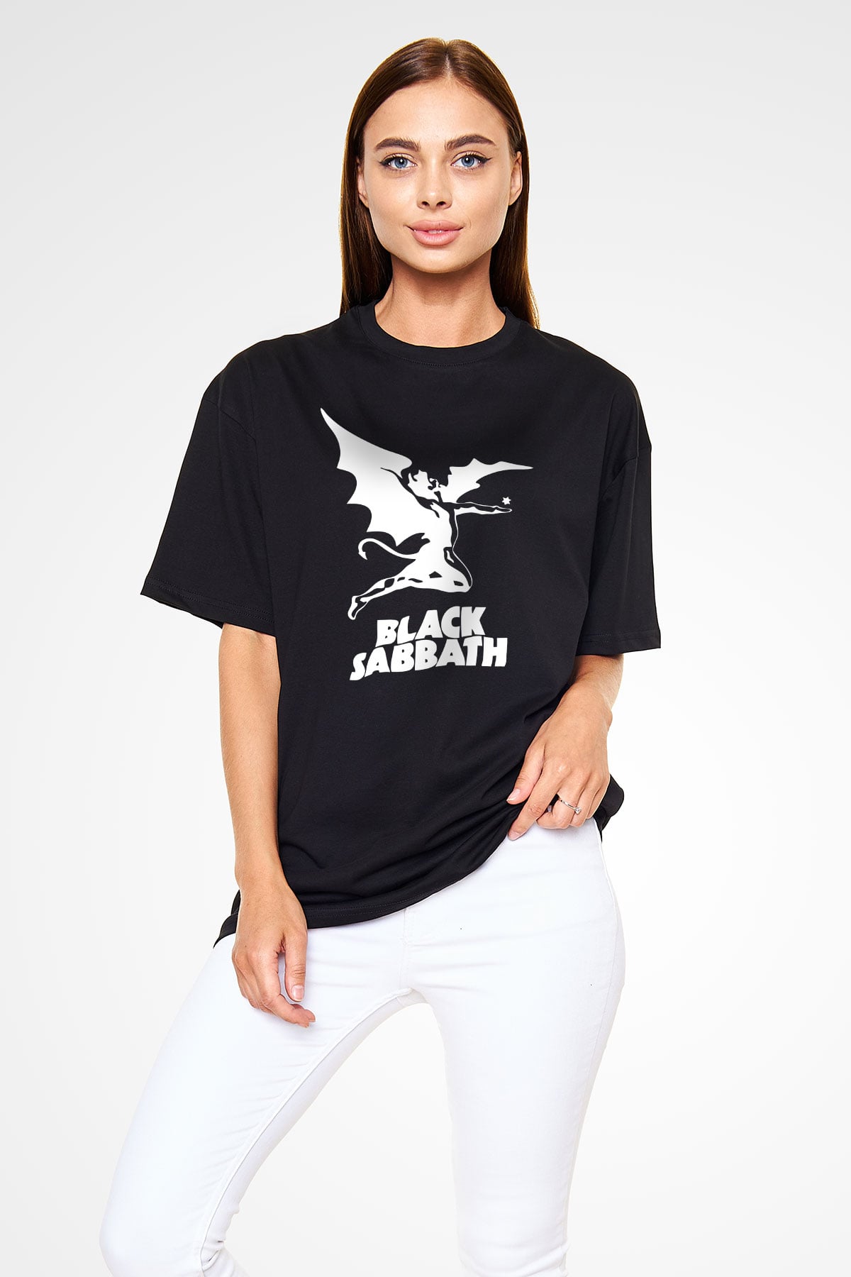 Black Sabbath Siyah Unisex Oversize Tişört T-Shirt