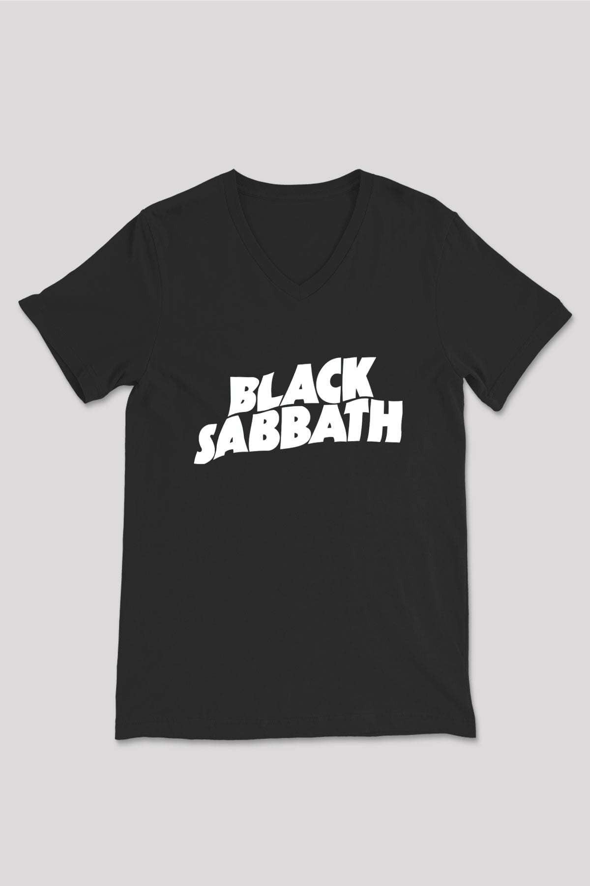 Black Sabbath Siyah Unisex V Yaka Tişört