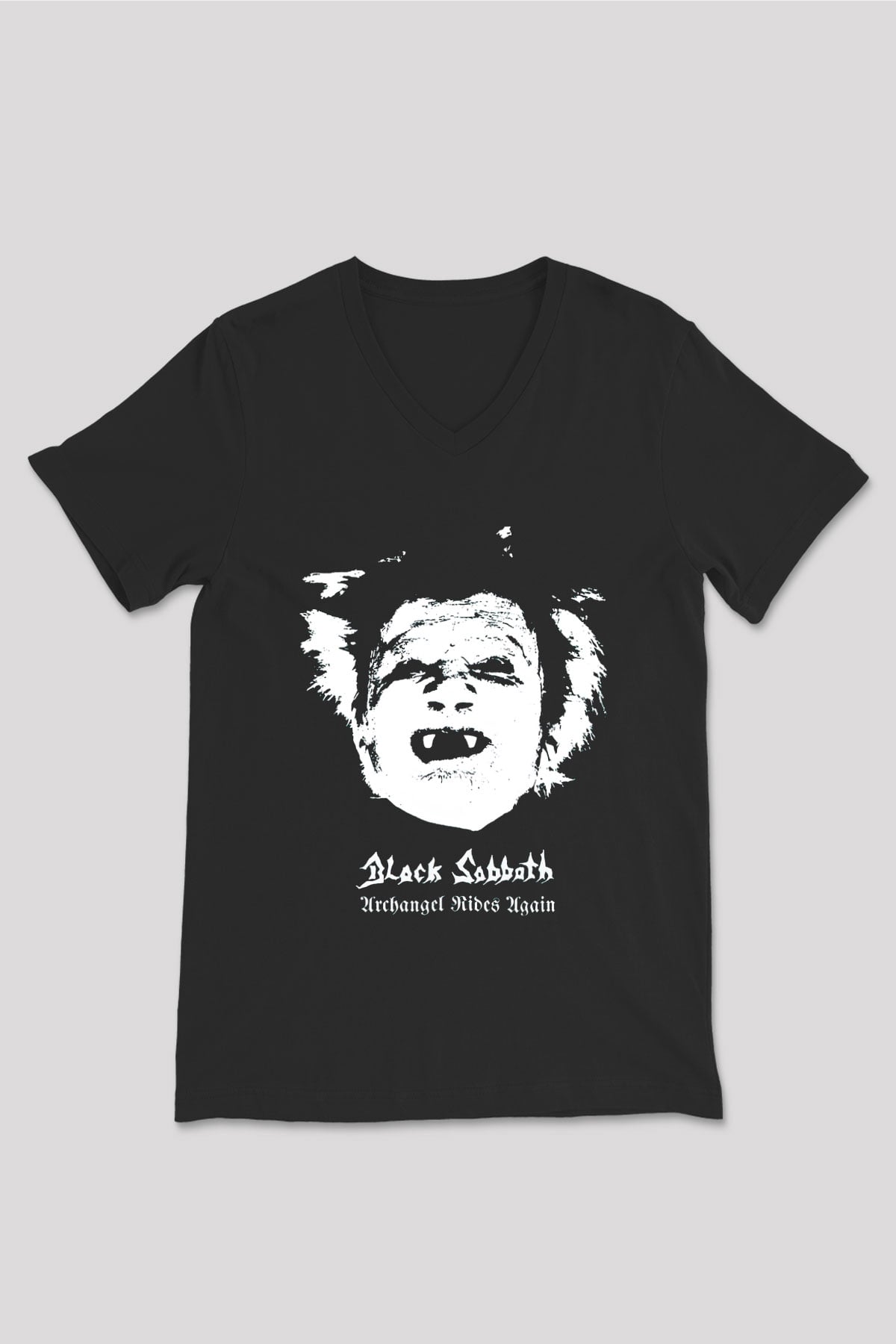 Black Sabbath Siyah Unisex V Yaka Tişört T-Shirt