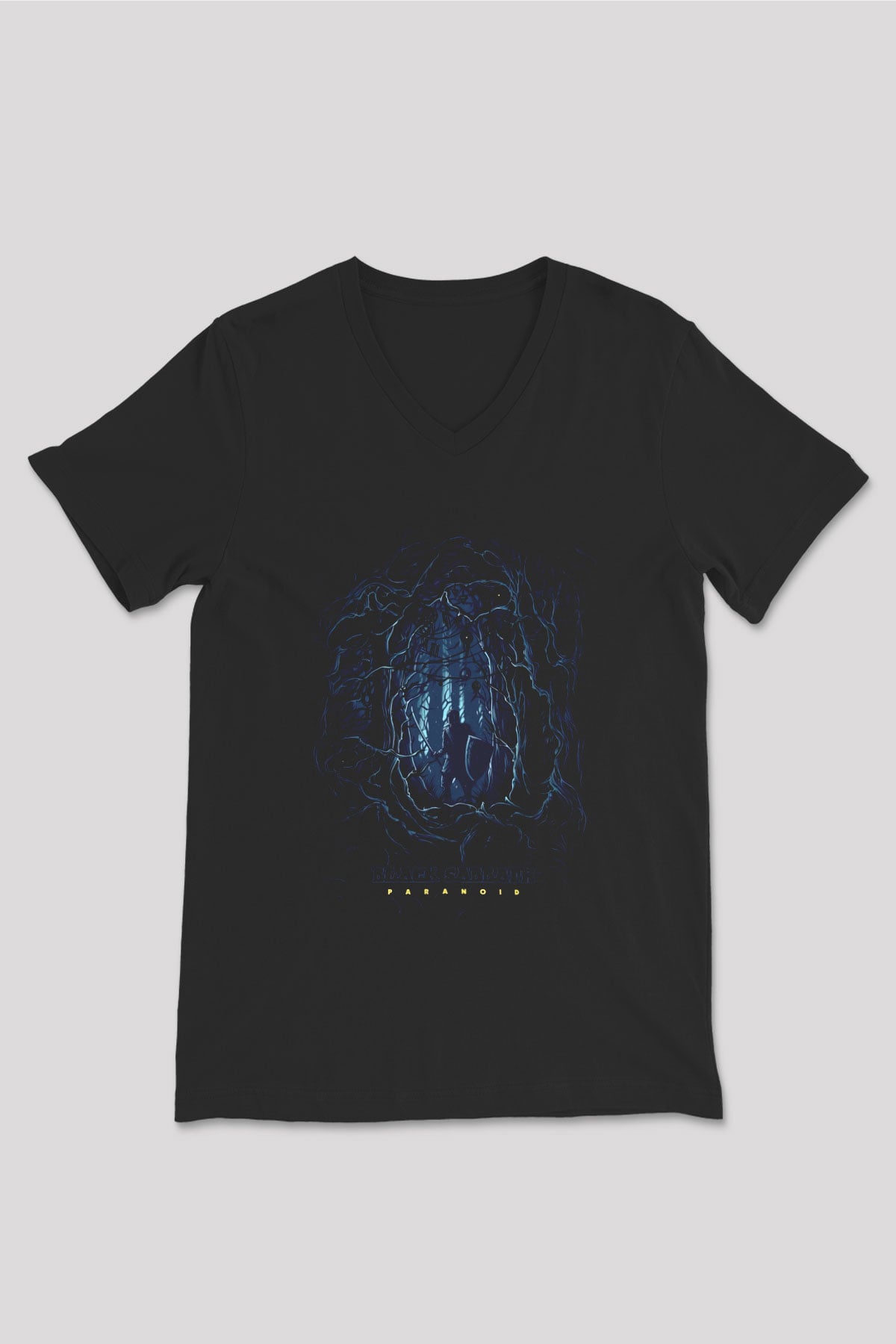 Black Sabbath Siyah Unisex V Yaka Tişört