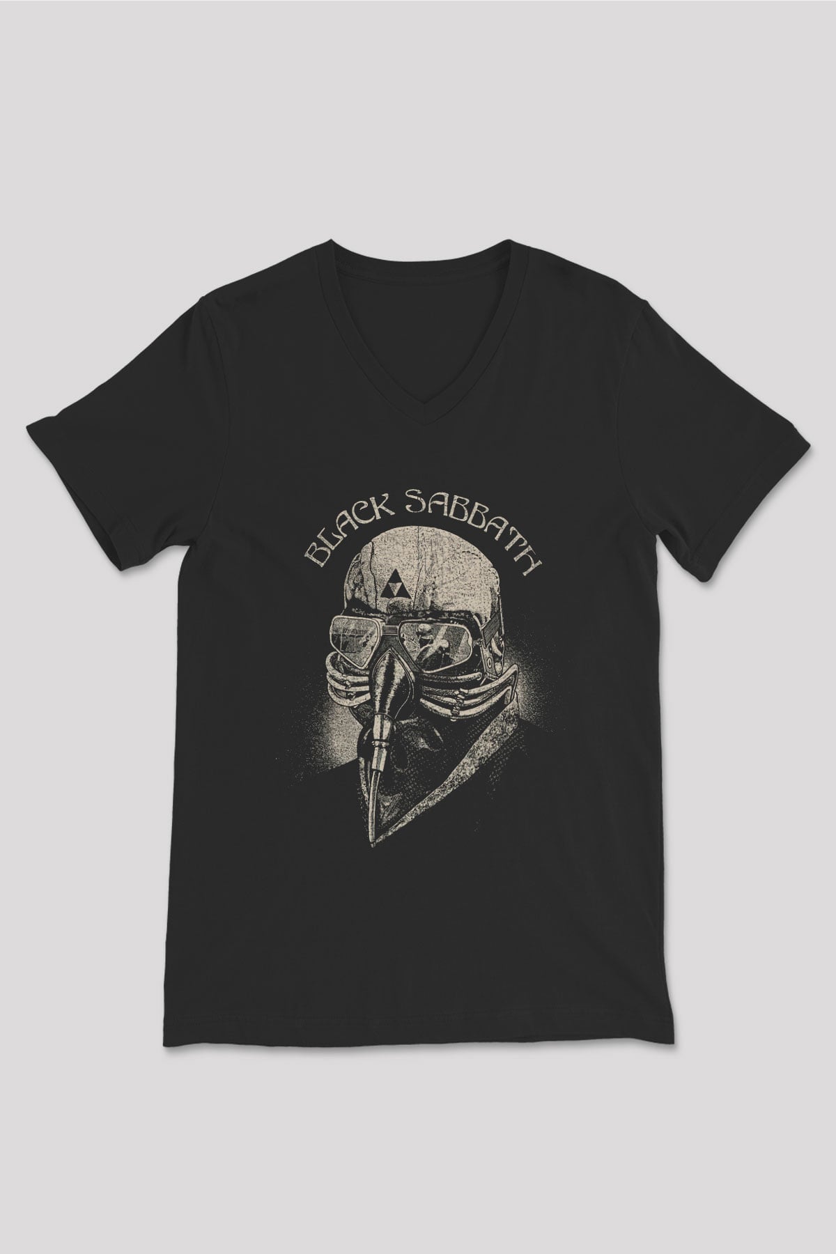 Black Sabbath Siyah Unisex V Yaka Tişört