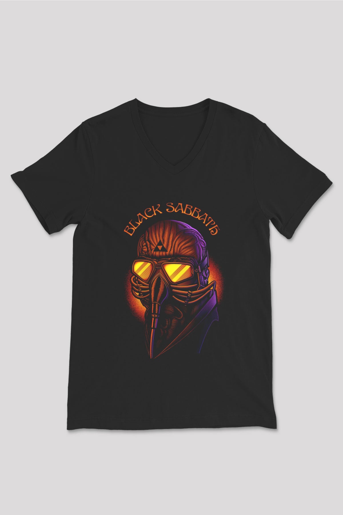 Black Sabbath Siyah Unisex V Yaka Tişört