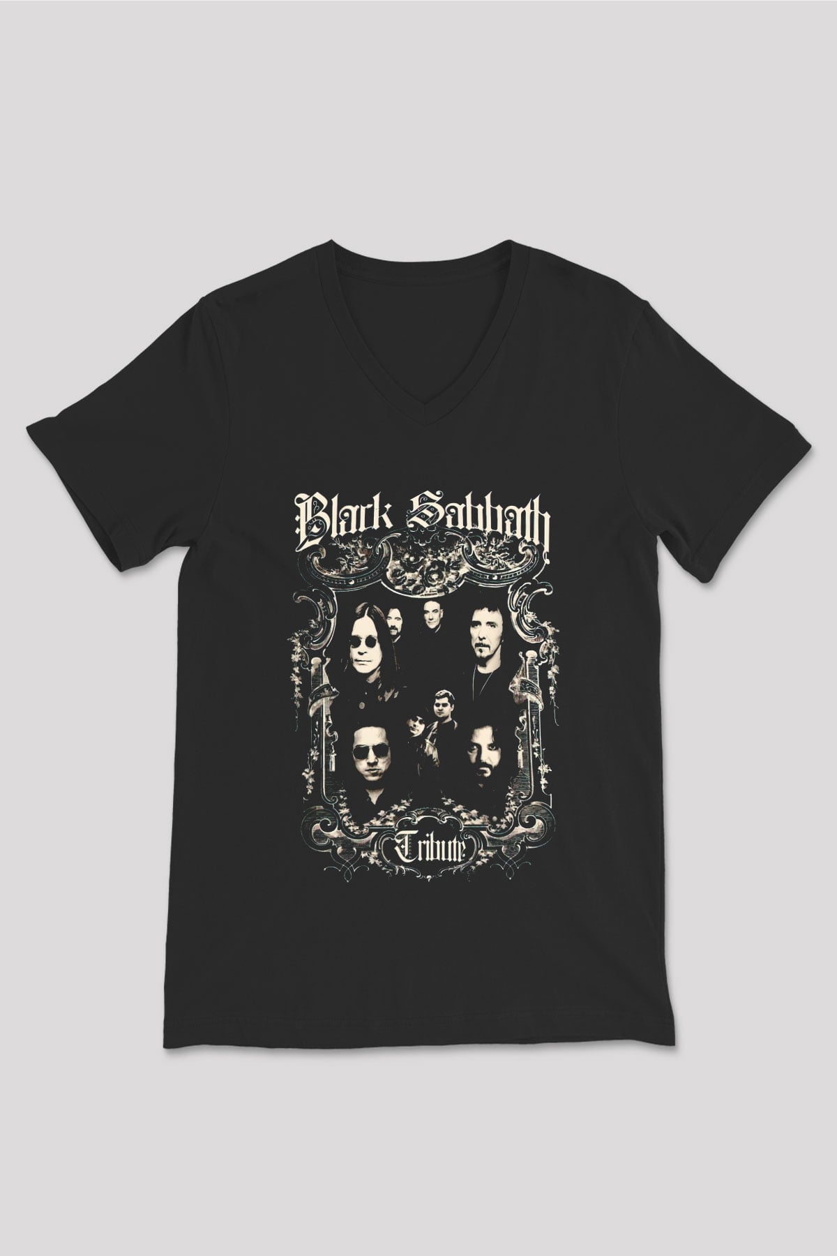 Black Sabbath Tribute Siyah Unisex V Yaka Tişört