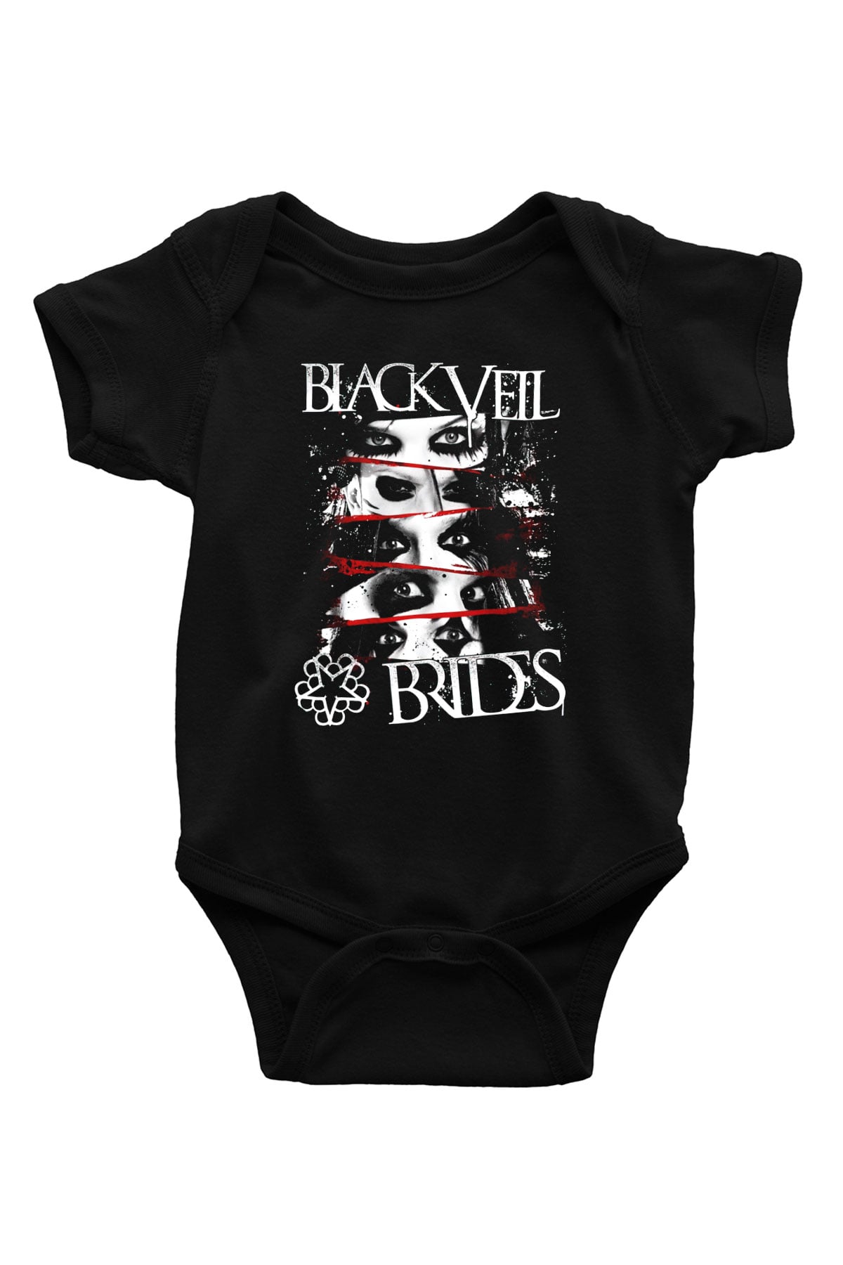 Black Veil Brides Baskılı Siyah Bebek Body - Zıbın