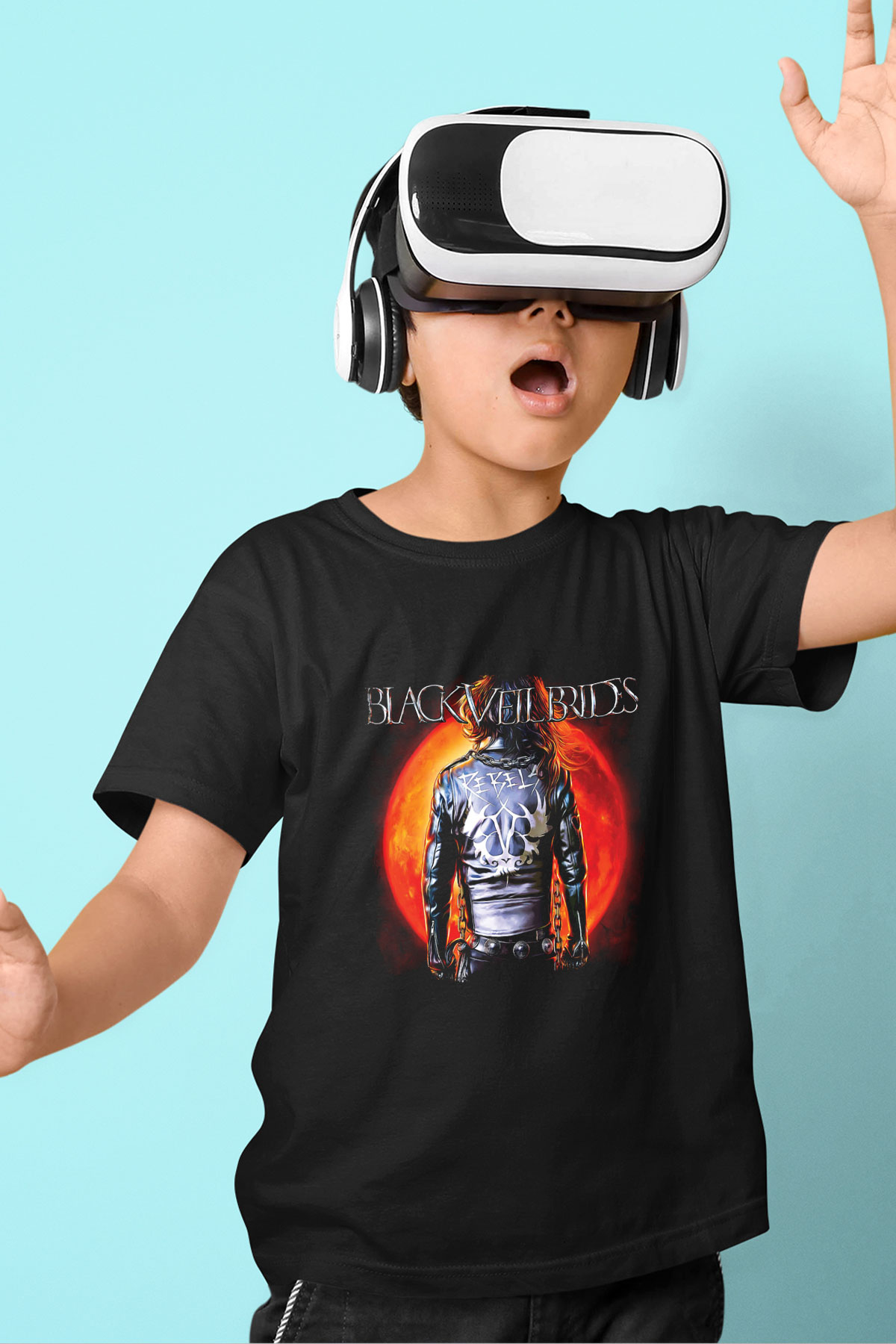 Black Veil Brides Baskılı Unisex Siyah Çocuk Tişört