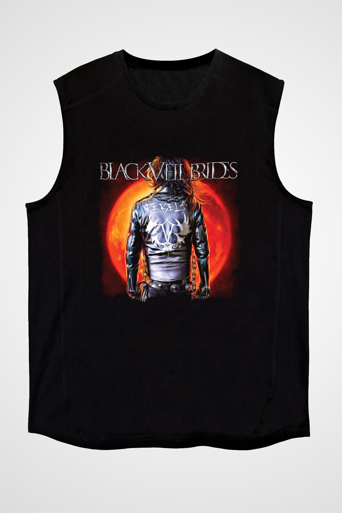 Black Veil Brides Baskılı Unisex Siyah Kolsuz Tişört