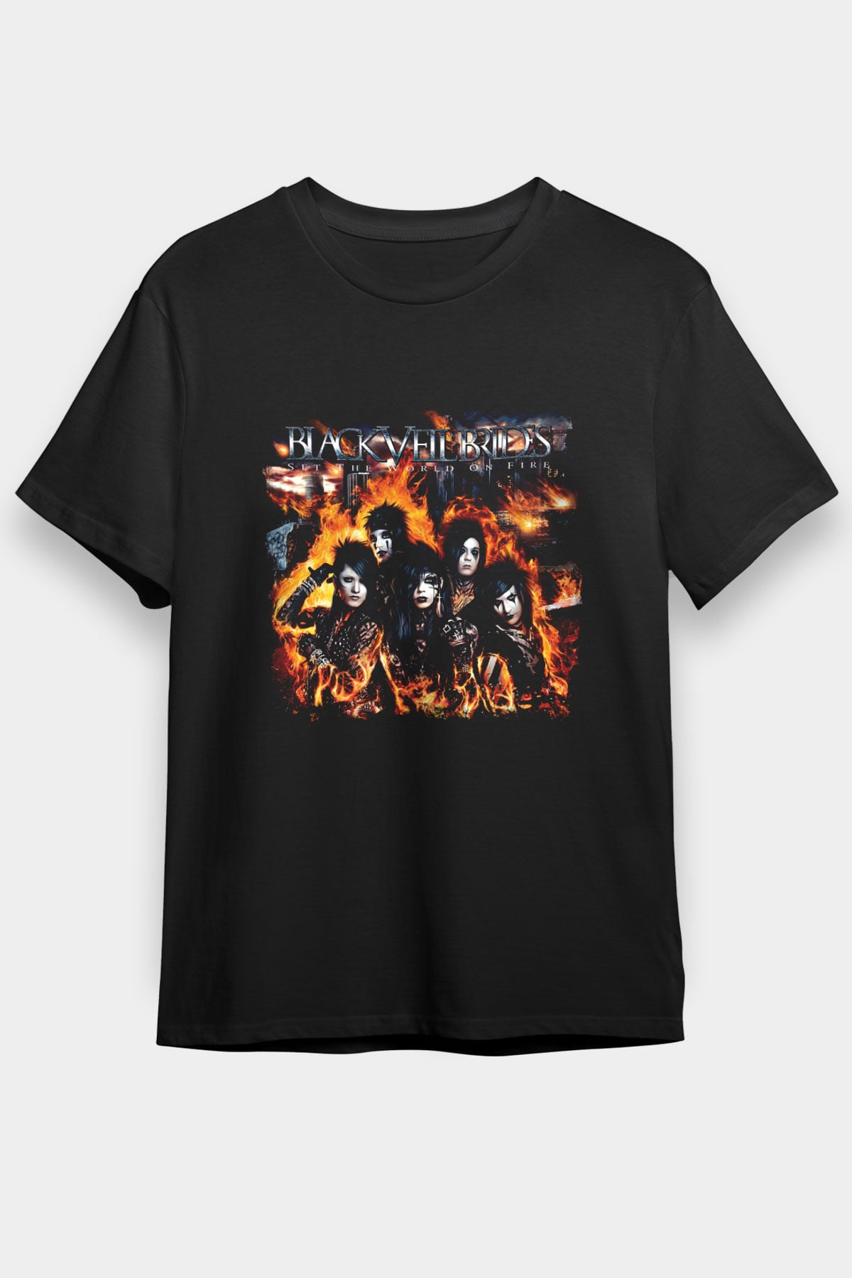 Black Veil Brides Baskılı Unisex Siyah Tişört