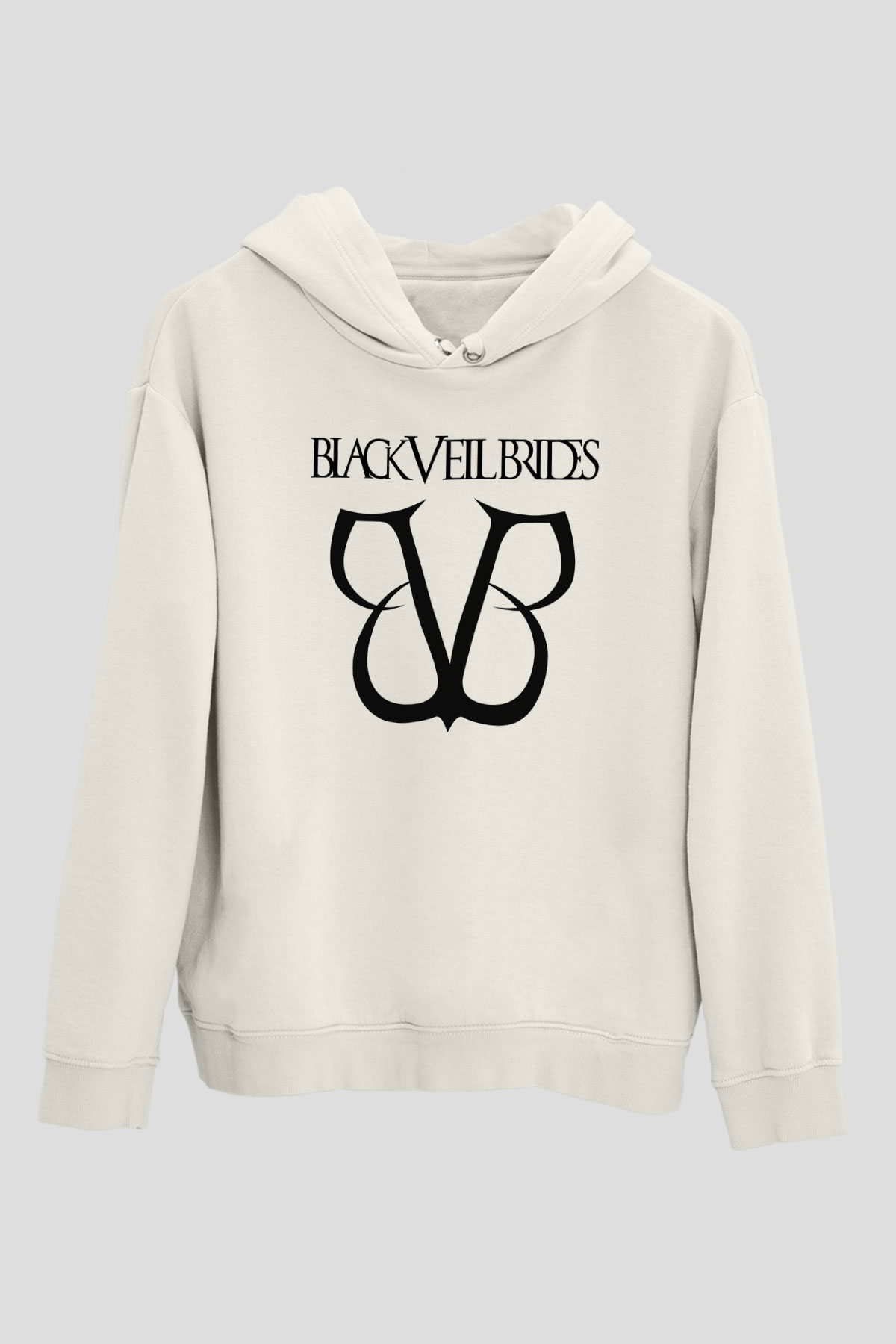 Black Veil Brides Beyaz Unisex Kapşonlu Sweatshirt