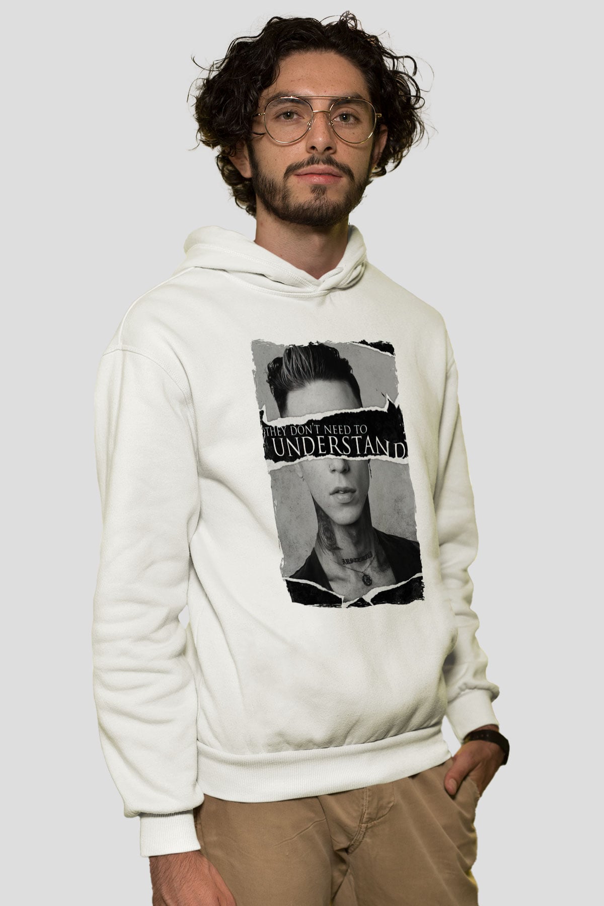 Black Veil Brides Beyaz Unisex Kapüşonlu Sweatshirt