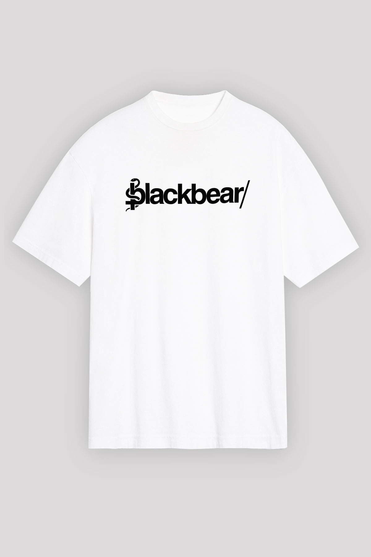 BlackBear Beyaz Unisex Oversize Tişört T-Shirt