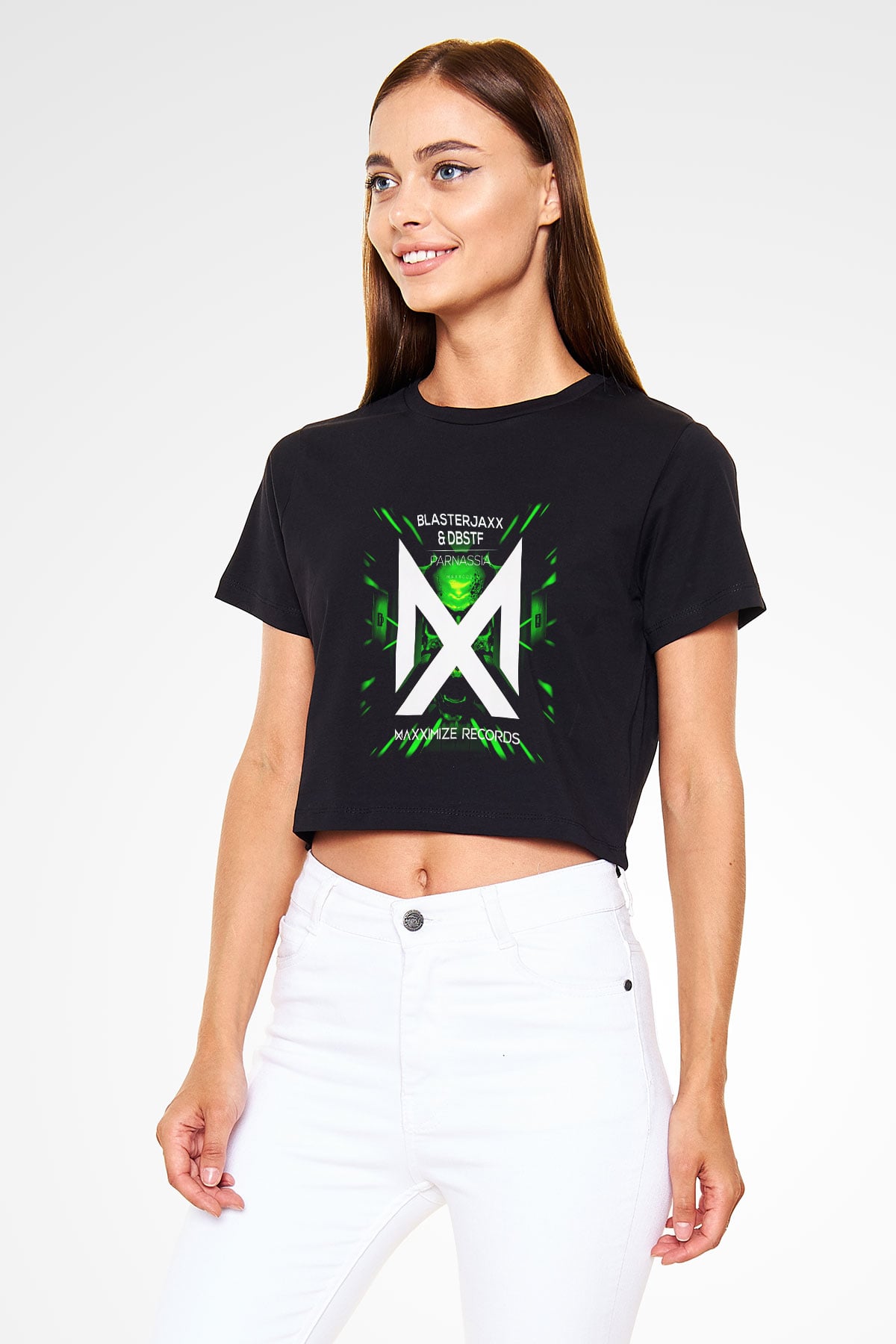 Blasterjaxx Siyah Crop Top Tişört