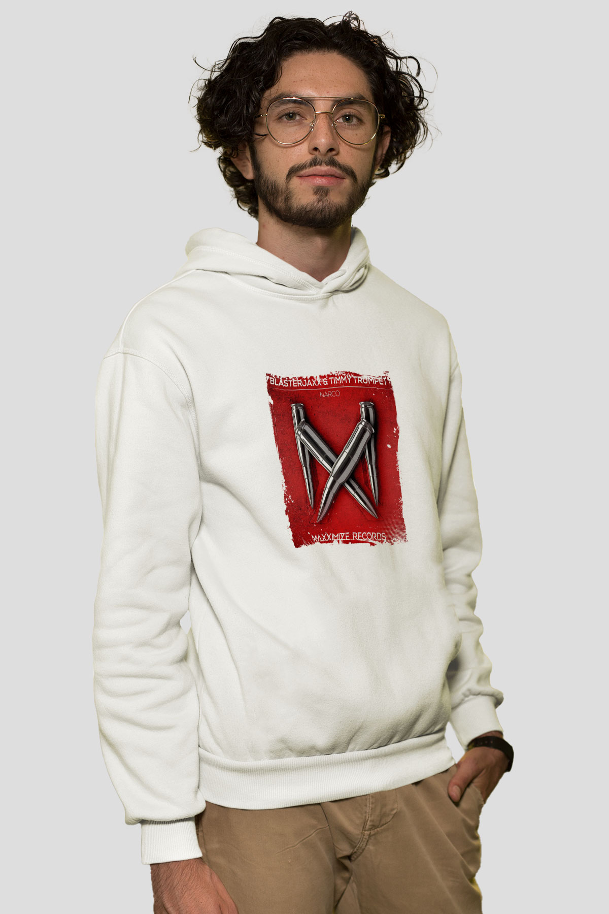 BlasterjaxxBaskılı Beyaz Hoodie