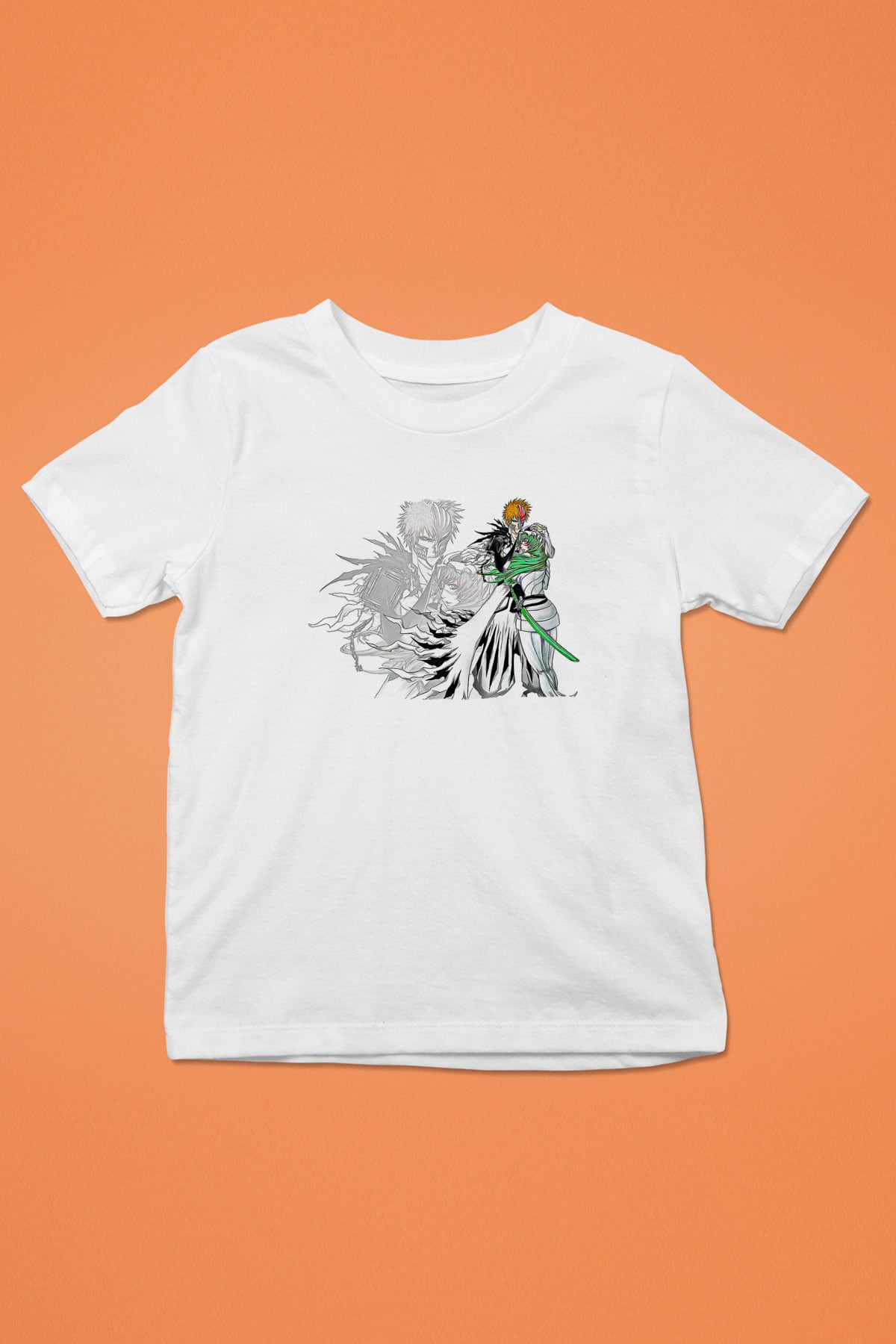 Bleach Baskılı Beyaz Unisex Beyaz Çocuk Tişört - Tshirt