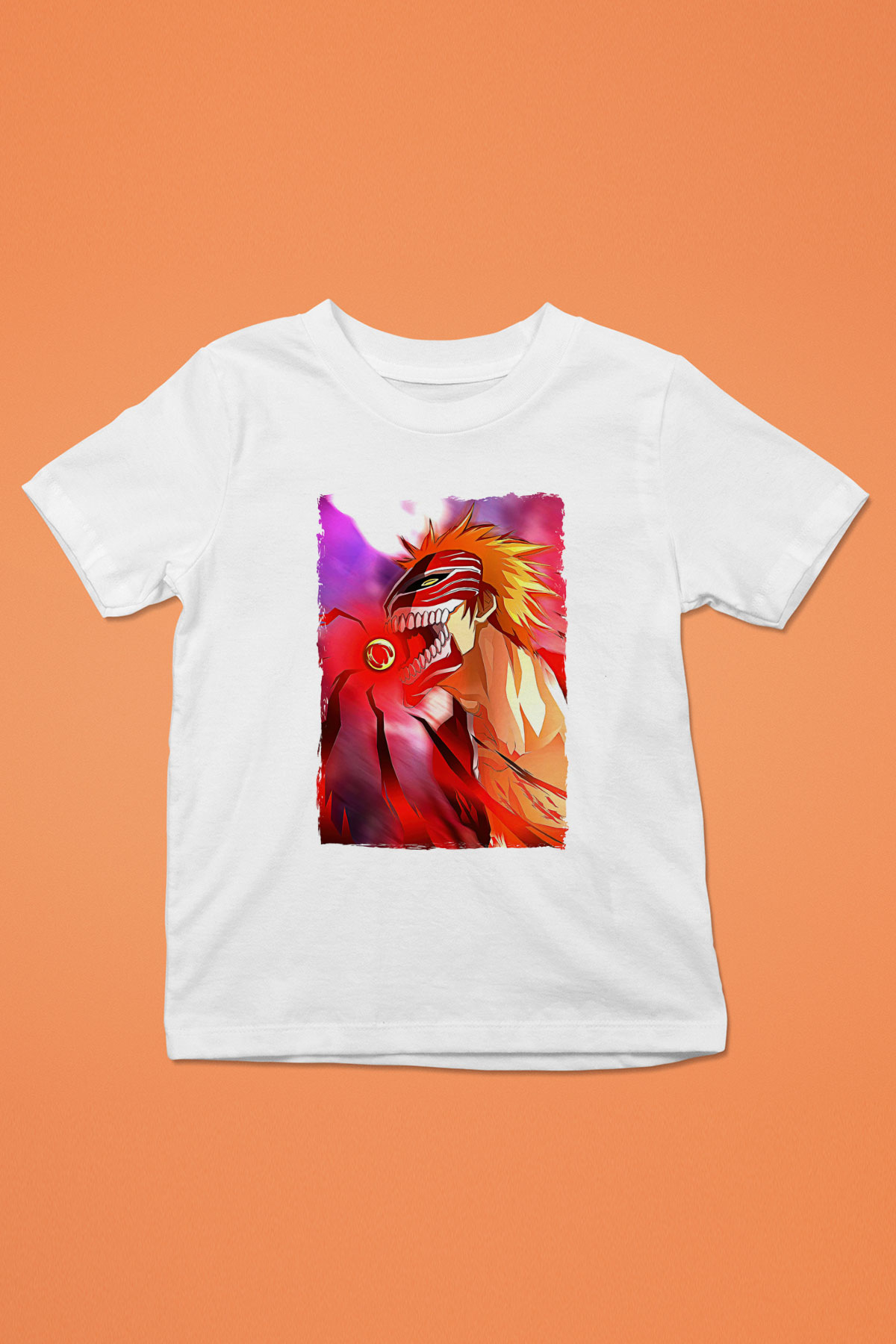 Bleach Baskılı Beyaz Unisex Beyaz Çocuk Tişört - Tshirt