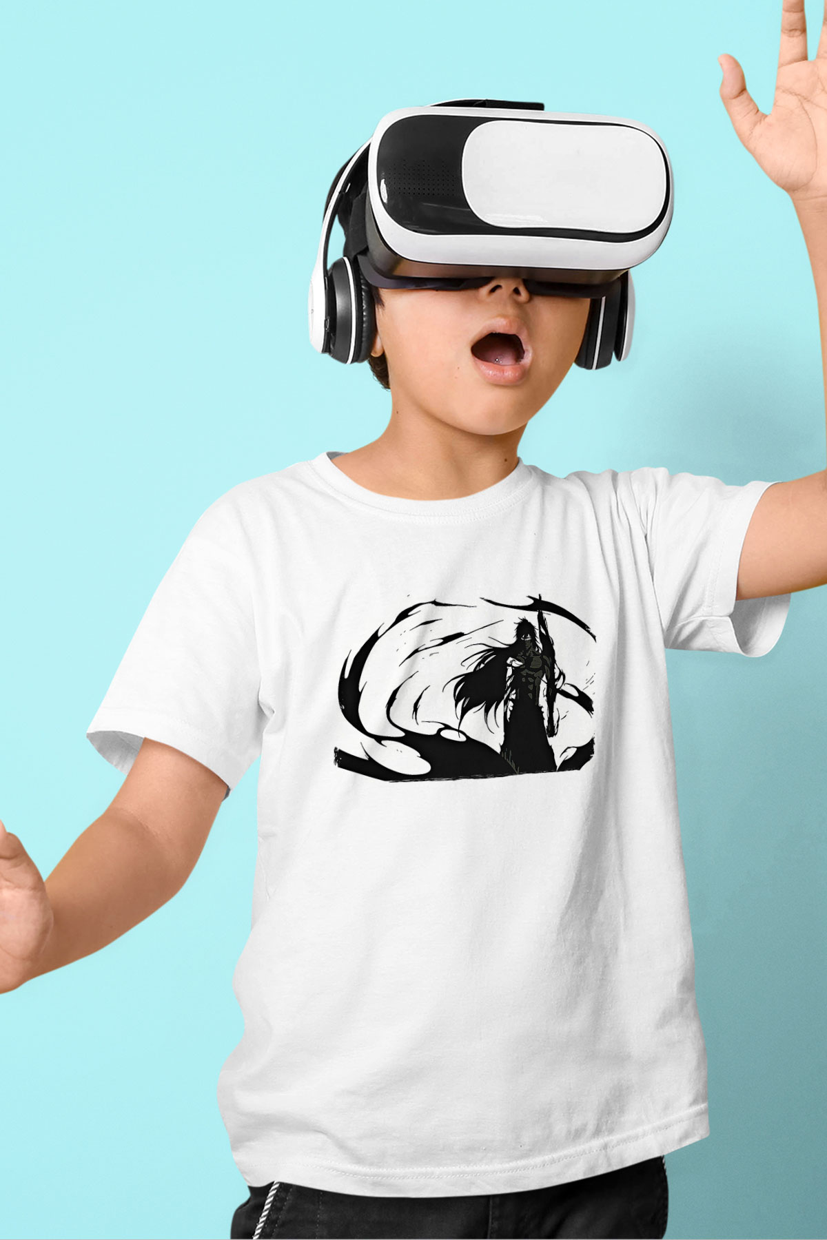 Bleach Baskılı Beyaz Unisex Beyaz Çocuk Tişört - Tshirt